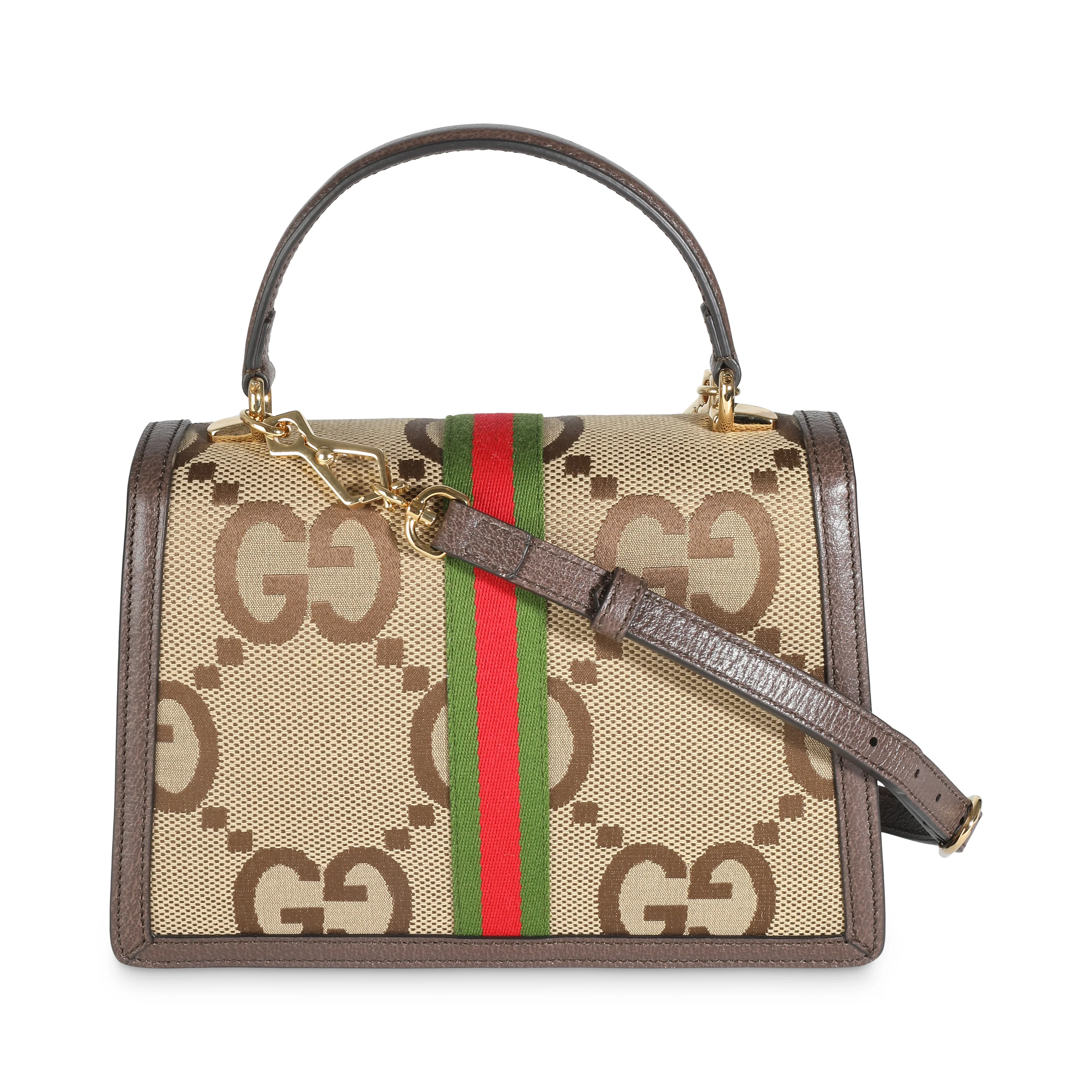 Brown Jumbo GG Canvas Small Ophidia Top Handle - Image 4