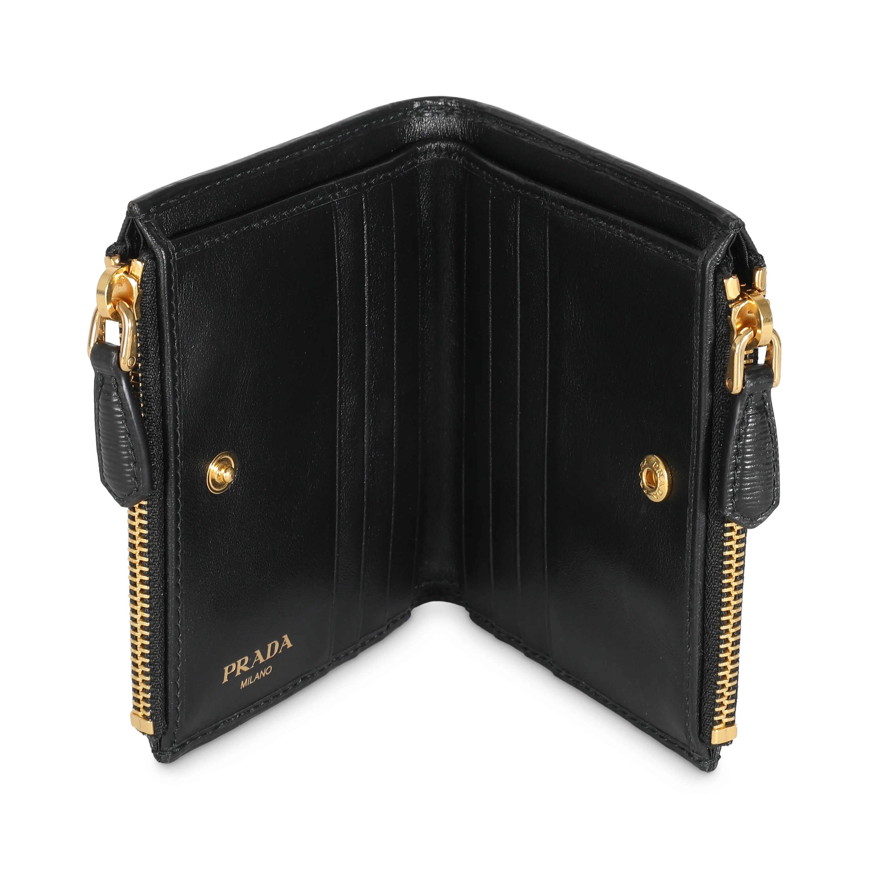 Black Vitello Move Bi-Fold Compact Wallet - Image 8
