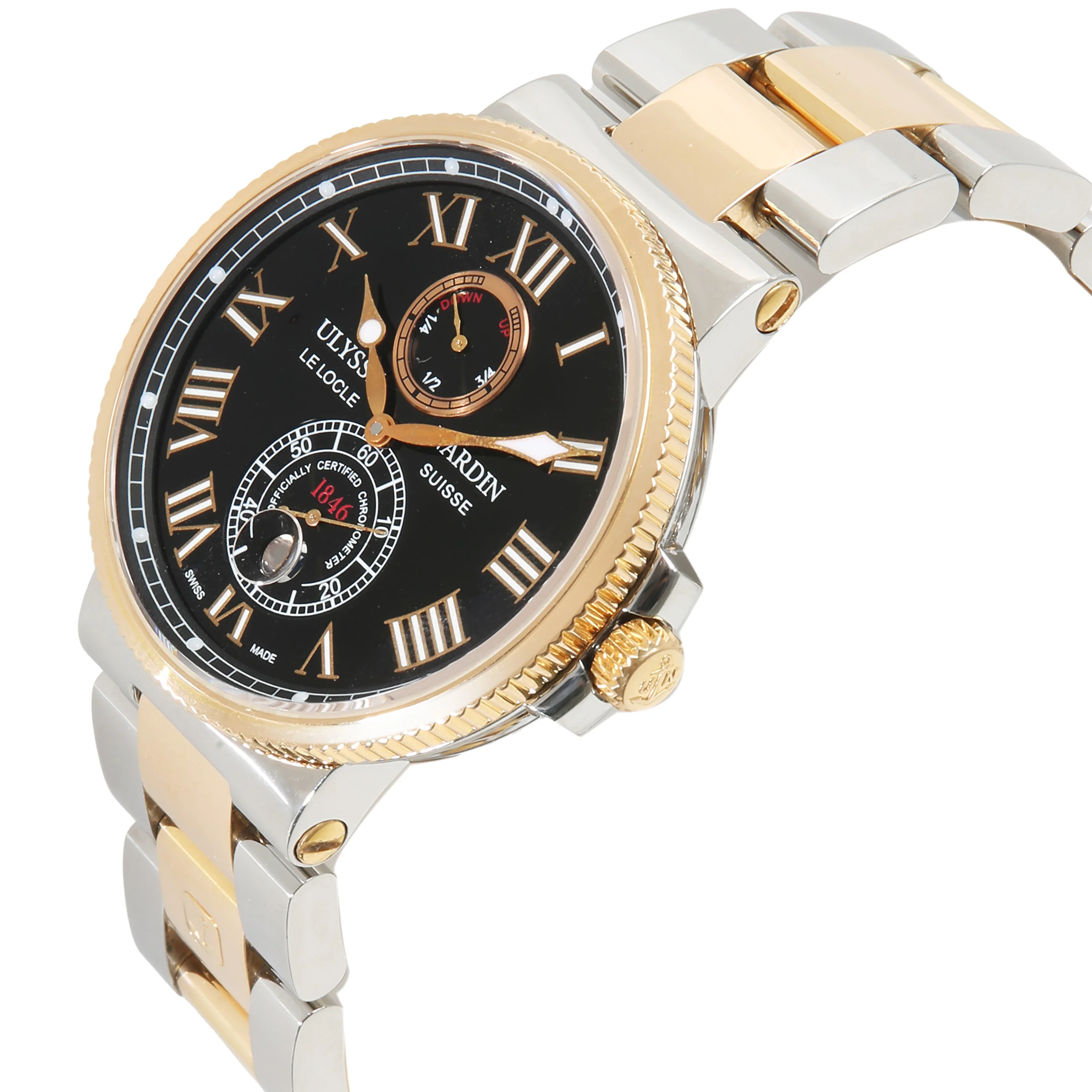 Maxi Marine 265-67-8/42 Mens Watch in 18kt Rose Gold & Steel - Image 3