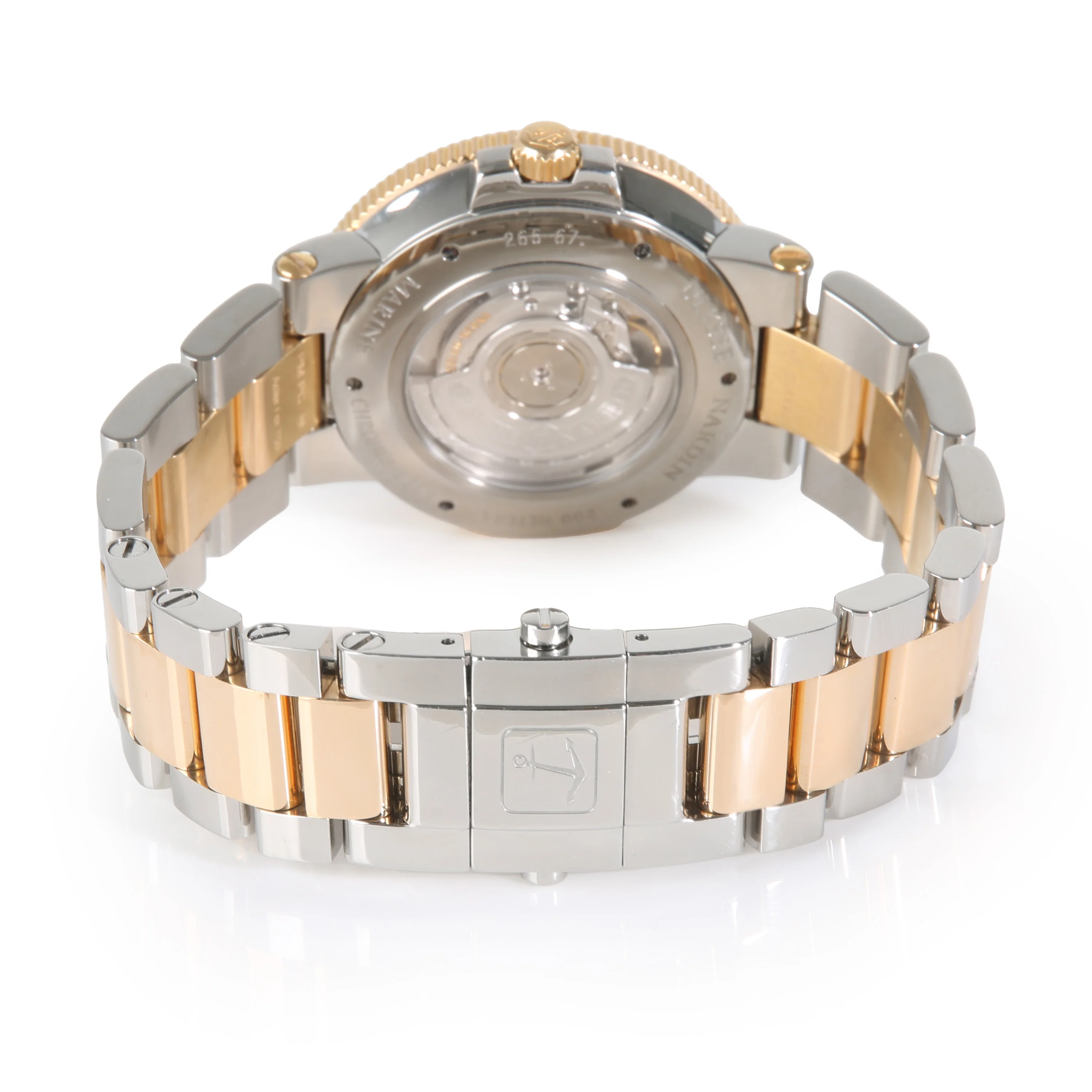 Maxi Marine 265-67-8/42 Mens Watch in 18kt Rose Gold & Steel - Image 4