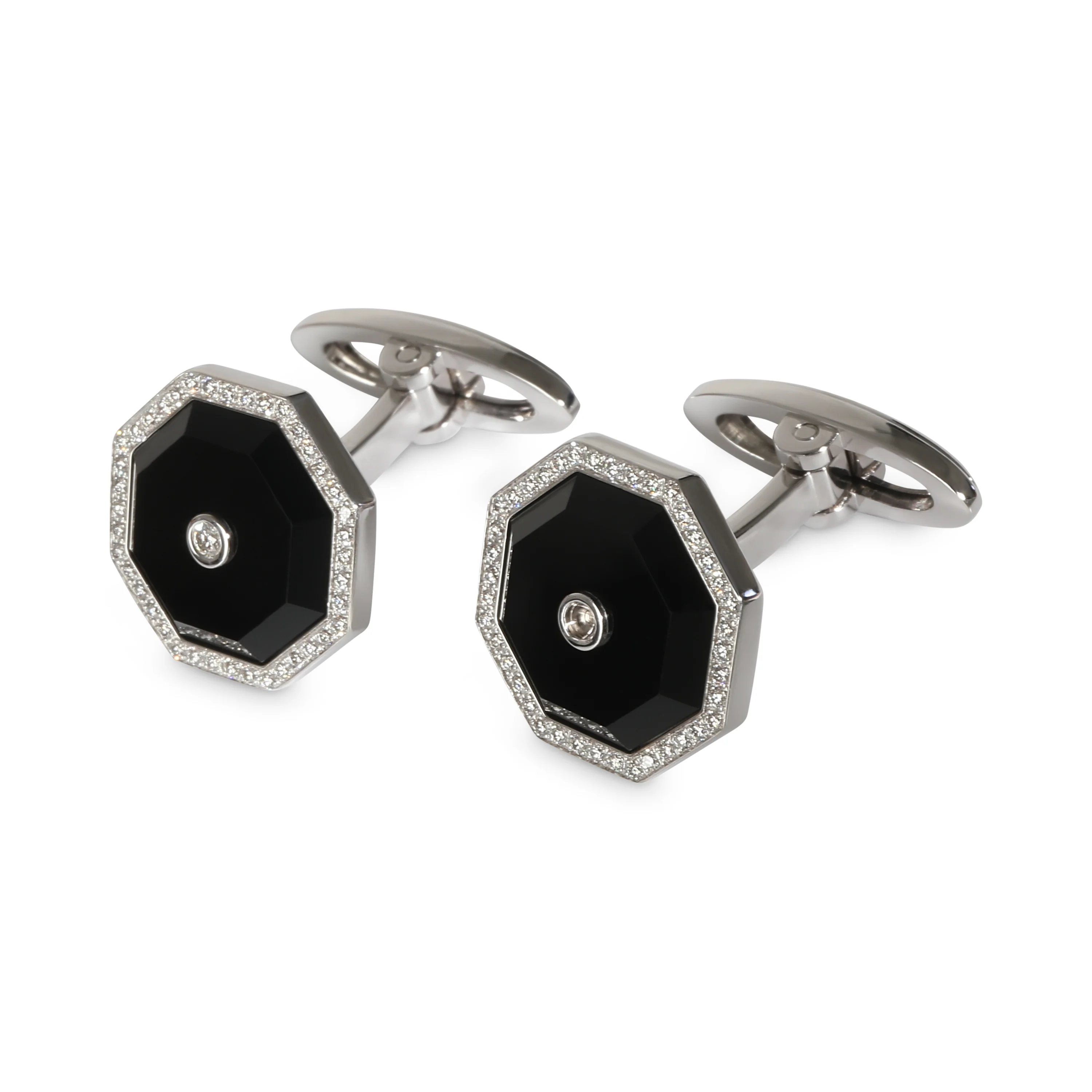Vintage Cufflinks in 18k White Gold 0.5 CTW - Image 2