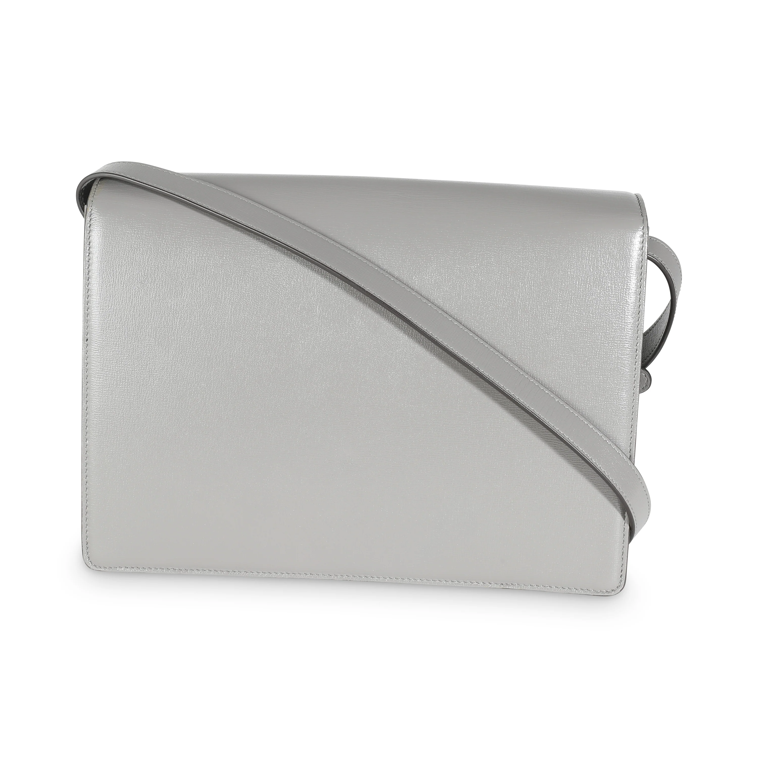 Grey Textured Calfskin Medium Torchon GG Ring Shoulder Bag - Image 4