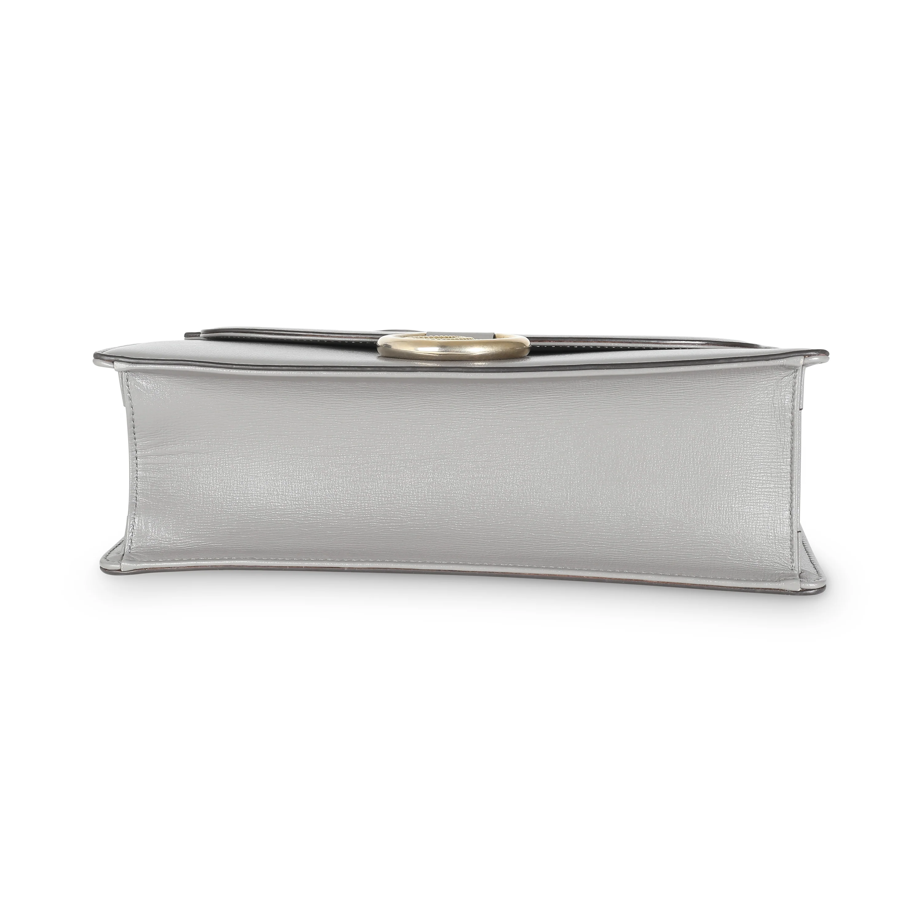 Grey Textured Calfskin Medium Torchon GG Ring Shoulder Bag - Image 5