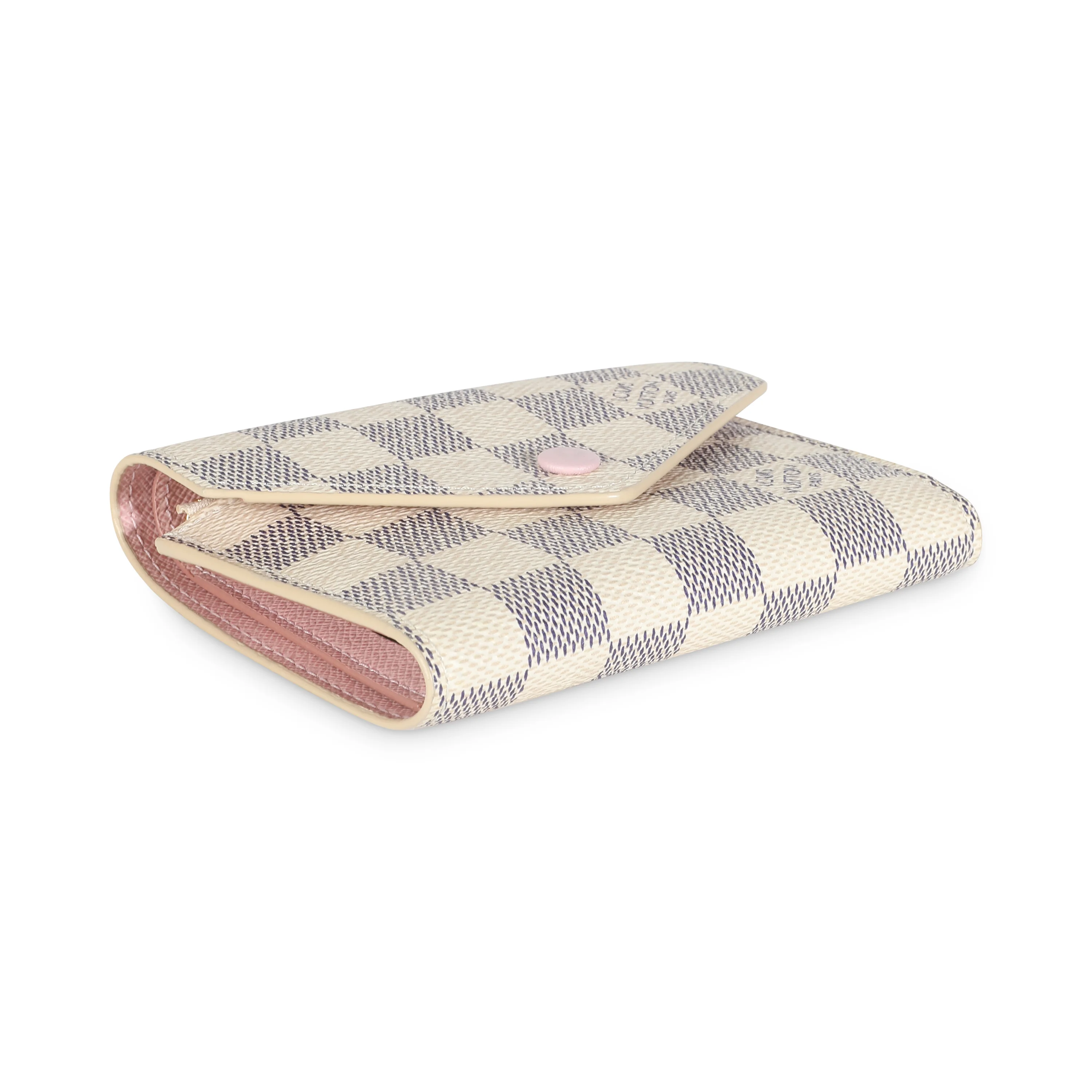 Rose Ballerine Damier Azur Canvas Victorine Wallet - Image 6