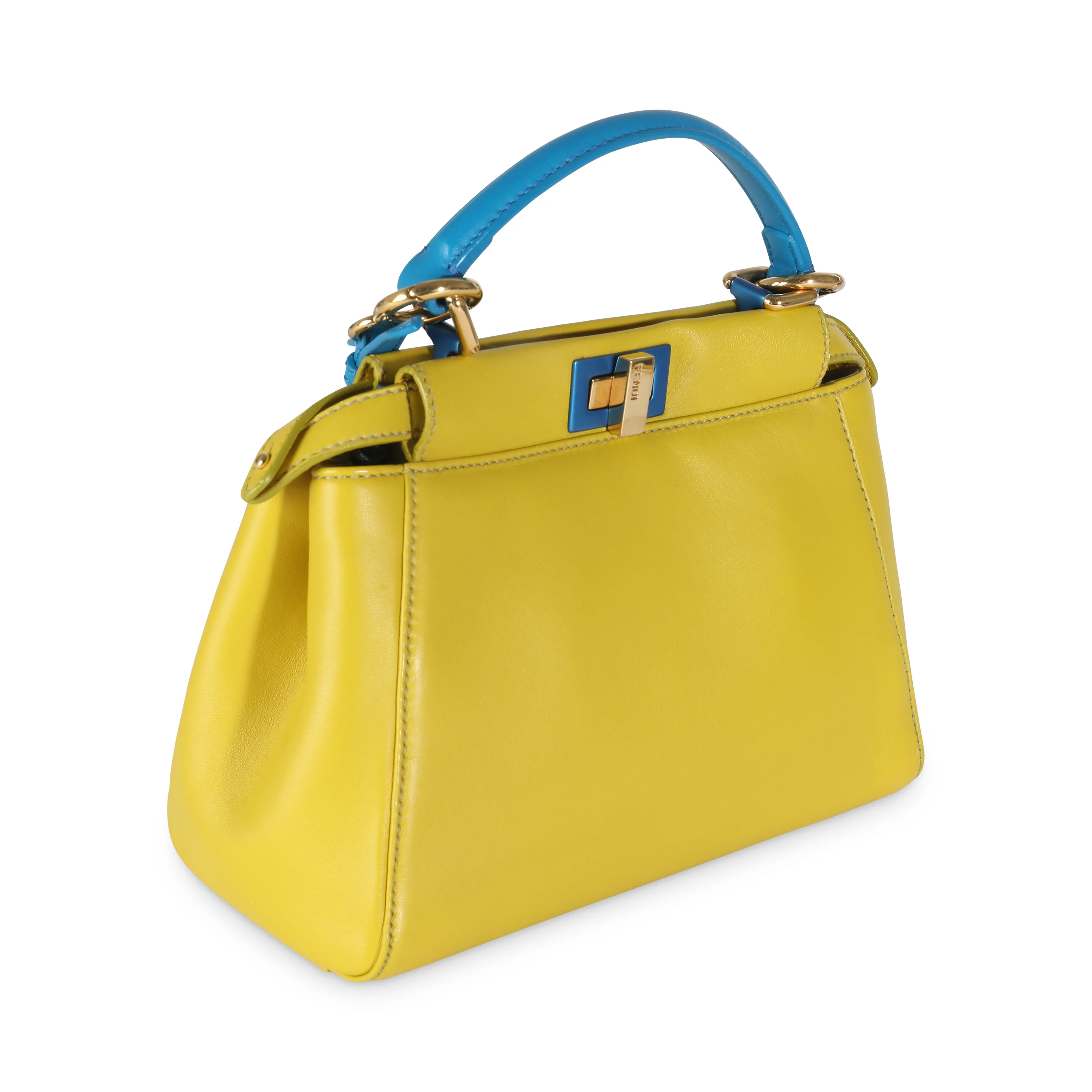 Yellow Blue Colorblock Nappa Mini Peekaboo - Image 3
