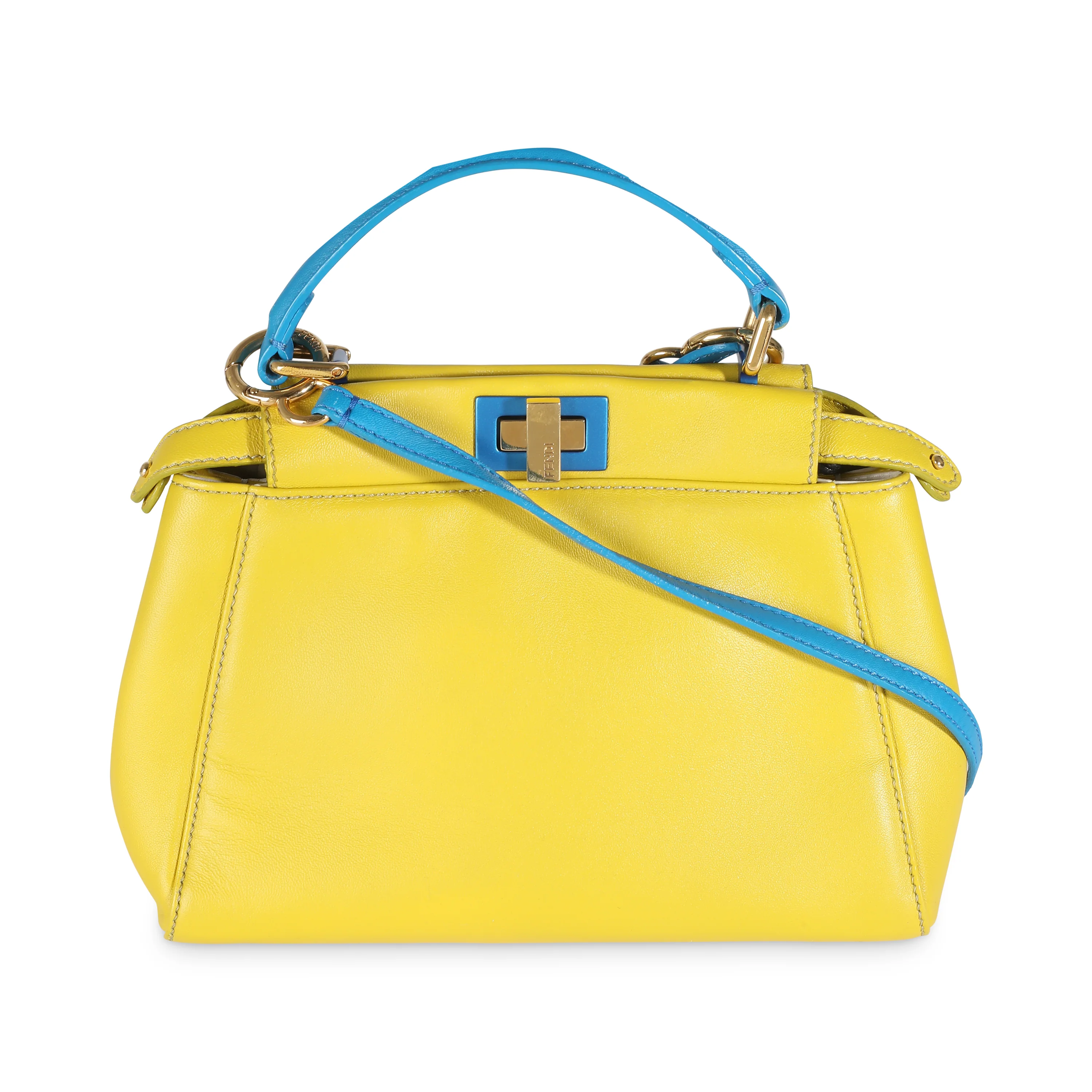 Yellow Blue Colorblock Nappa Mini Peekaboo - Image 4