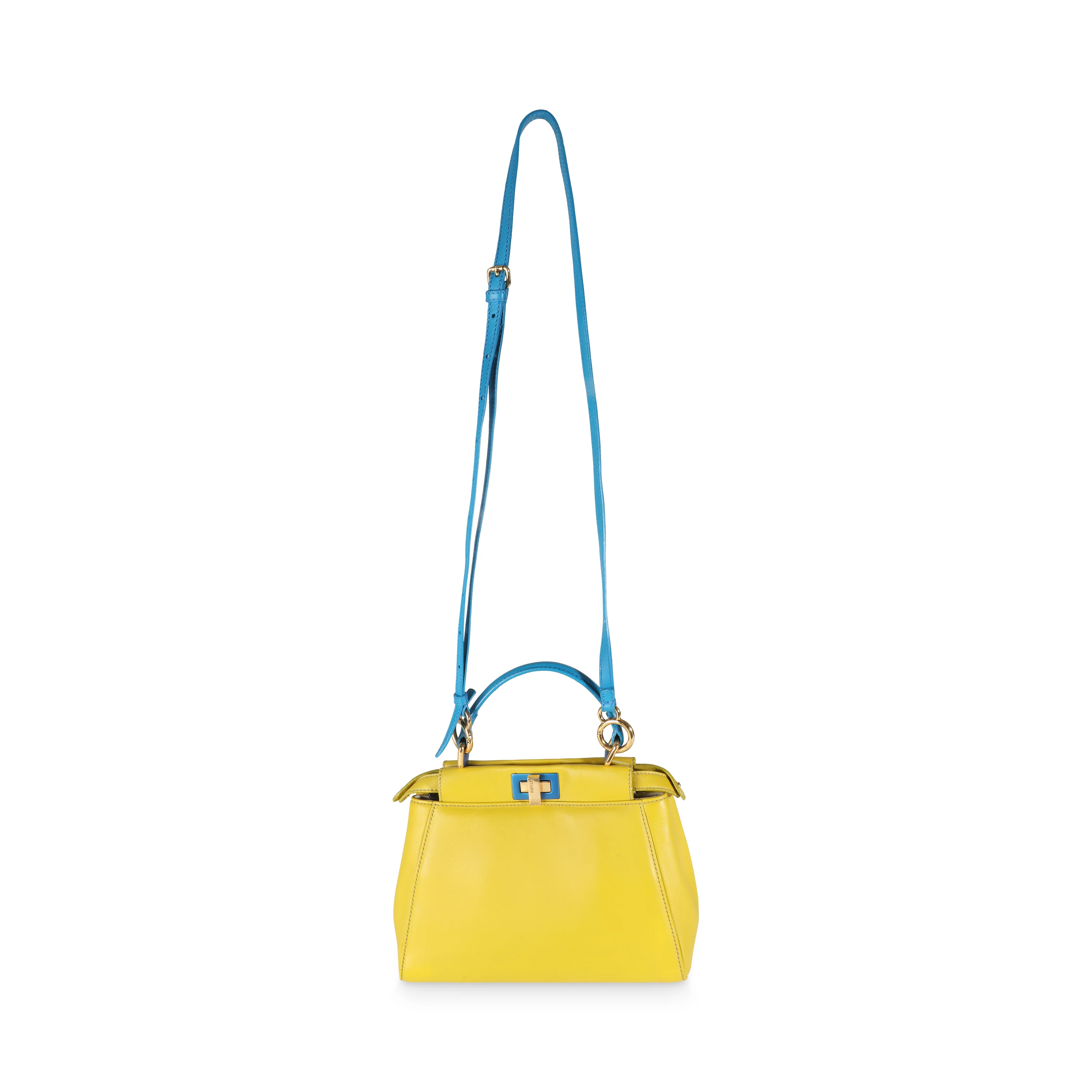 Yellow Blue Colorblock Nappa Mini Peekaboo - Image 8