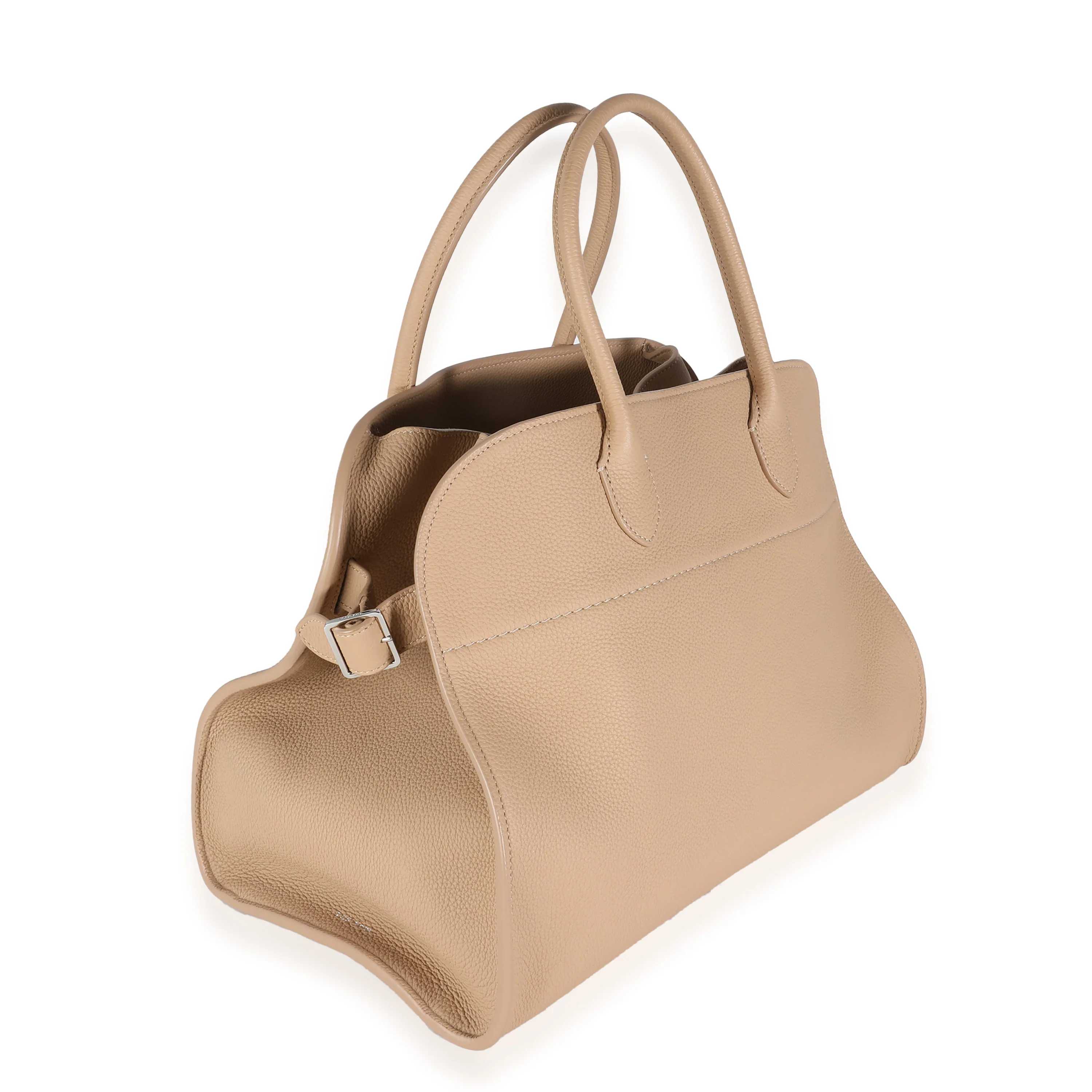 Dark Taupe Matte Grained Calfskin Soft Margaux 15 Bag - Image 3