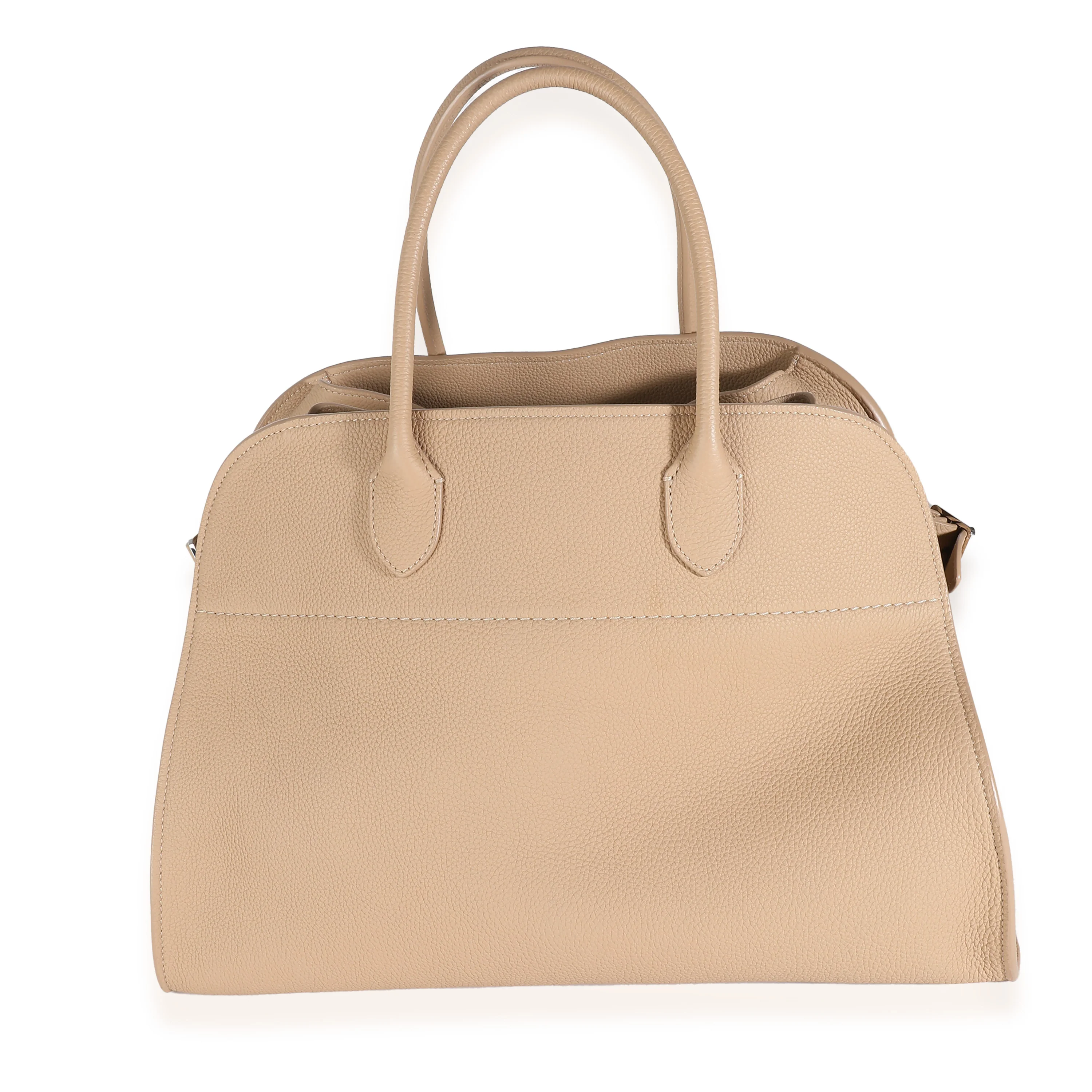 Dark Taupe Matte Grained Calfskin Soft Margaux 15 Bag - Image 4