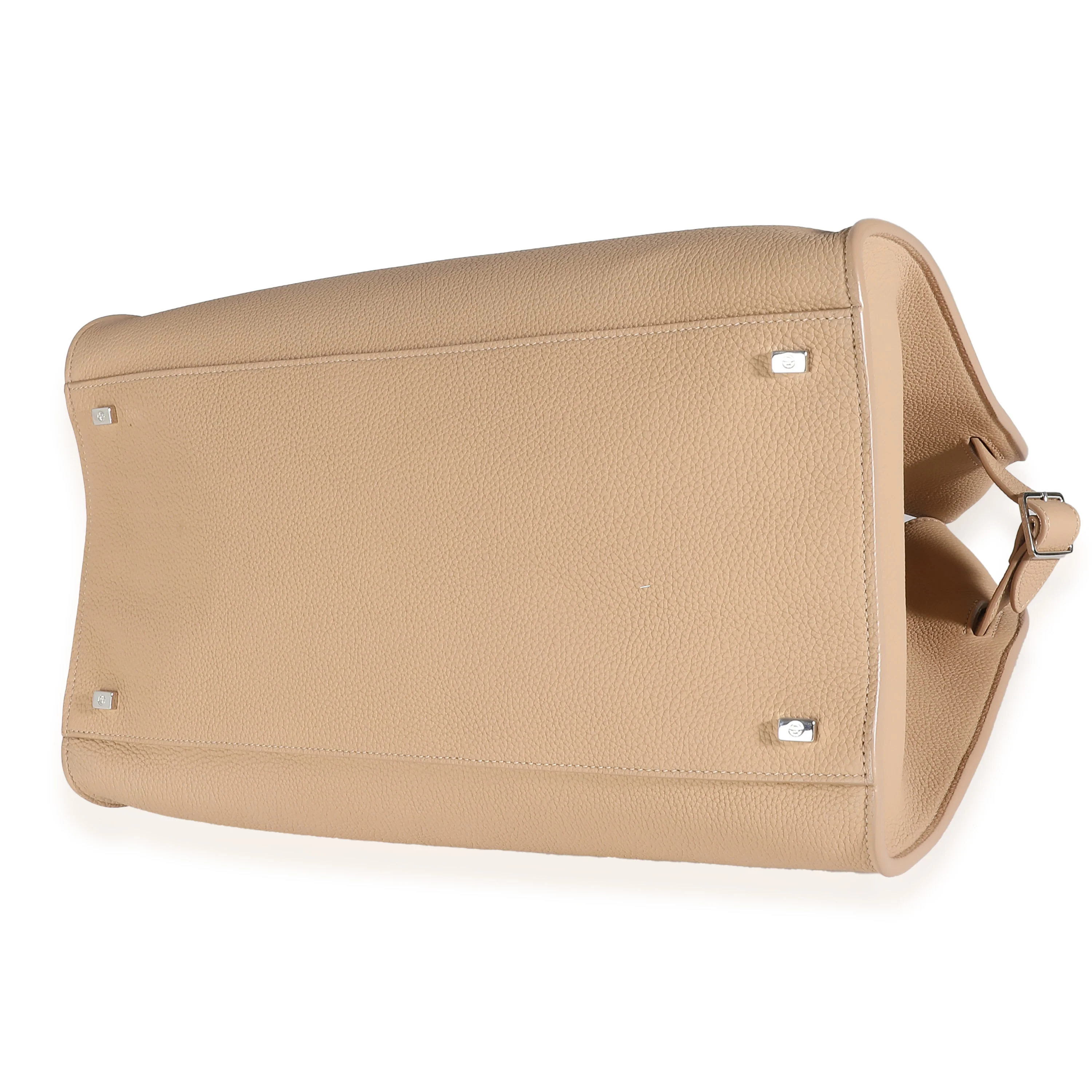 Dark Taupe Matte Grained Calfskin Soft Margaux 15 Bag - Image 7