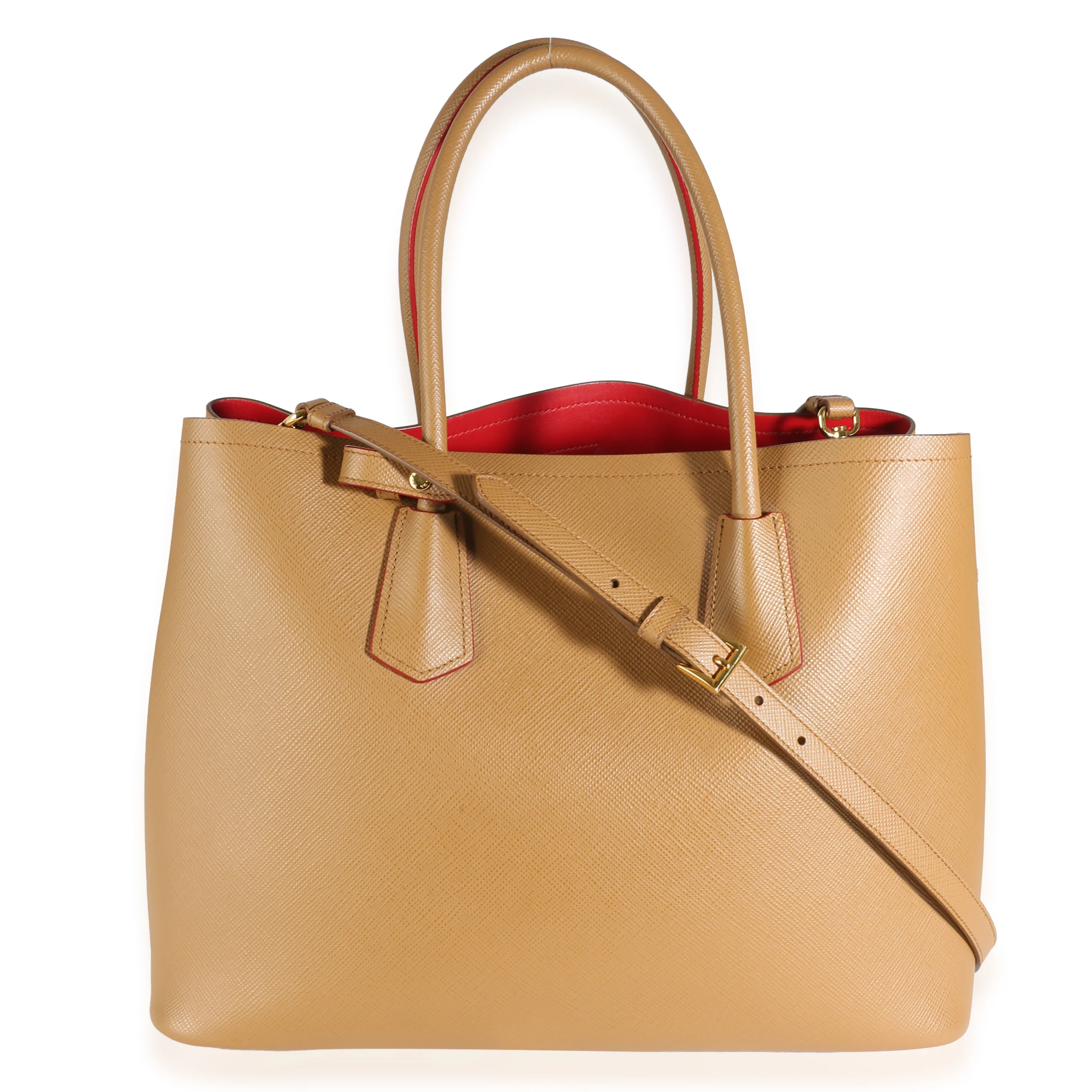 Caramel Saffiano Medium Double Bag Tote - Image 4
