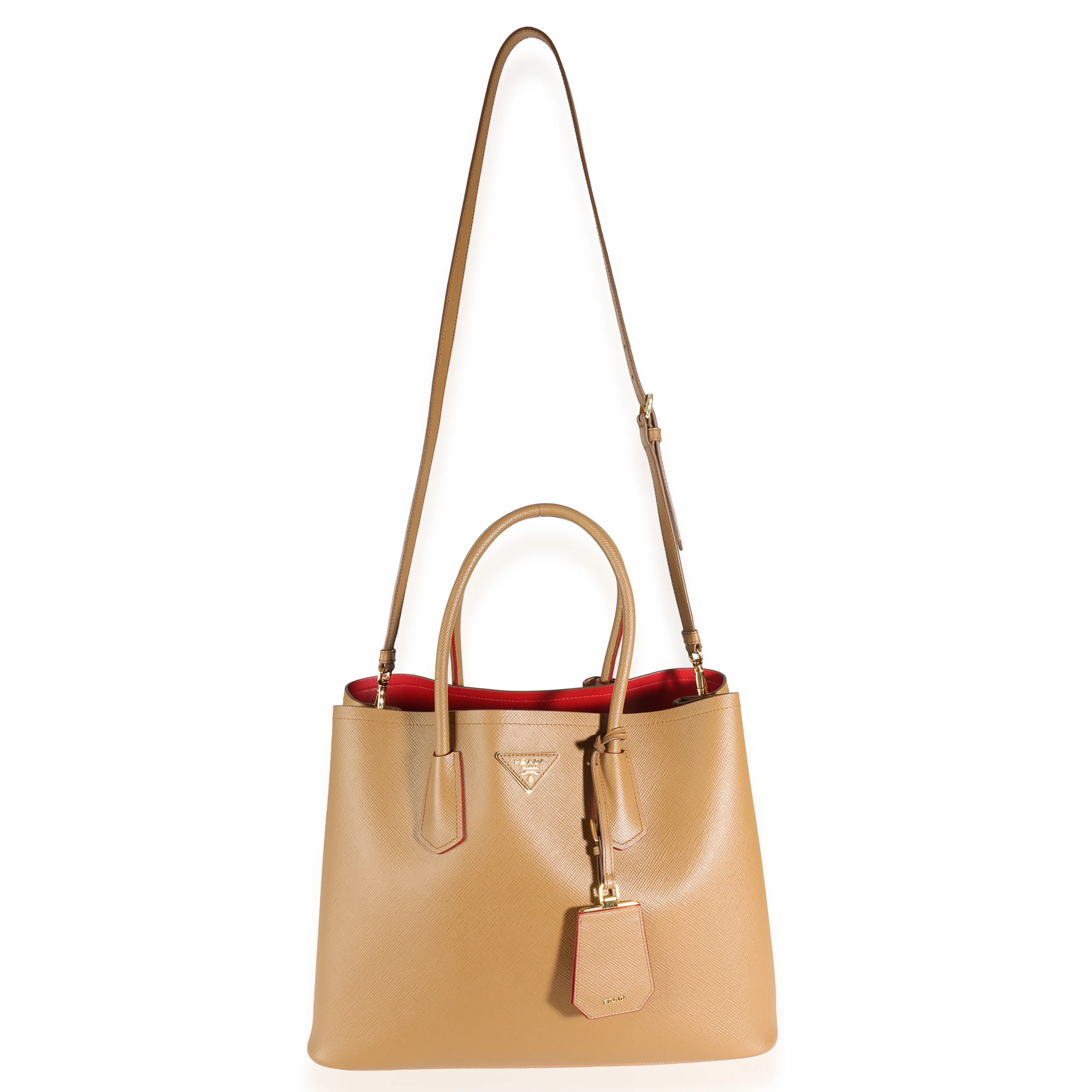 Caramel Saffiano Medium Double Bag Tote - Image 5