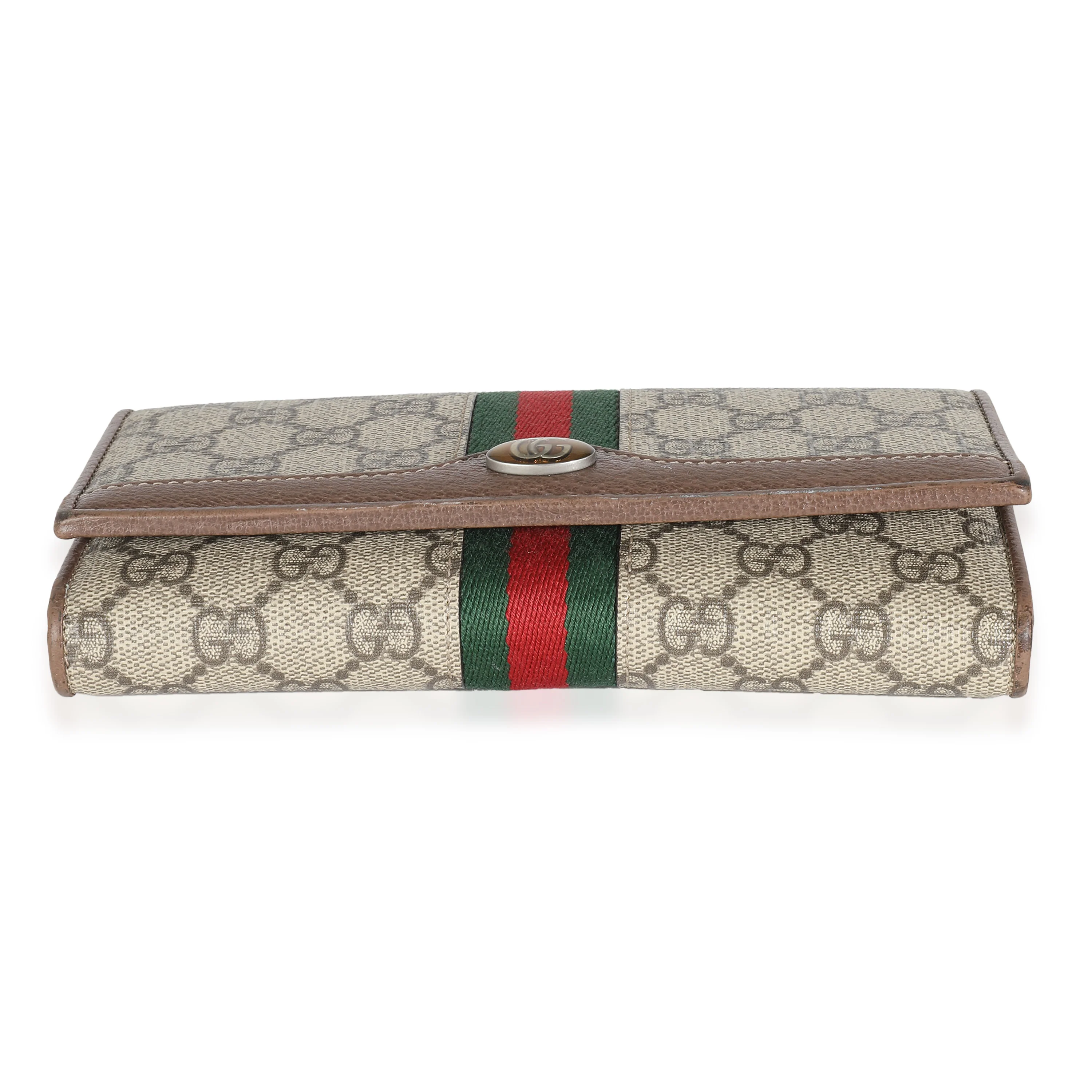 Beige Ebony GG Supreme Web Ophidia Chain Wallet - Image 5