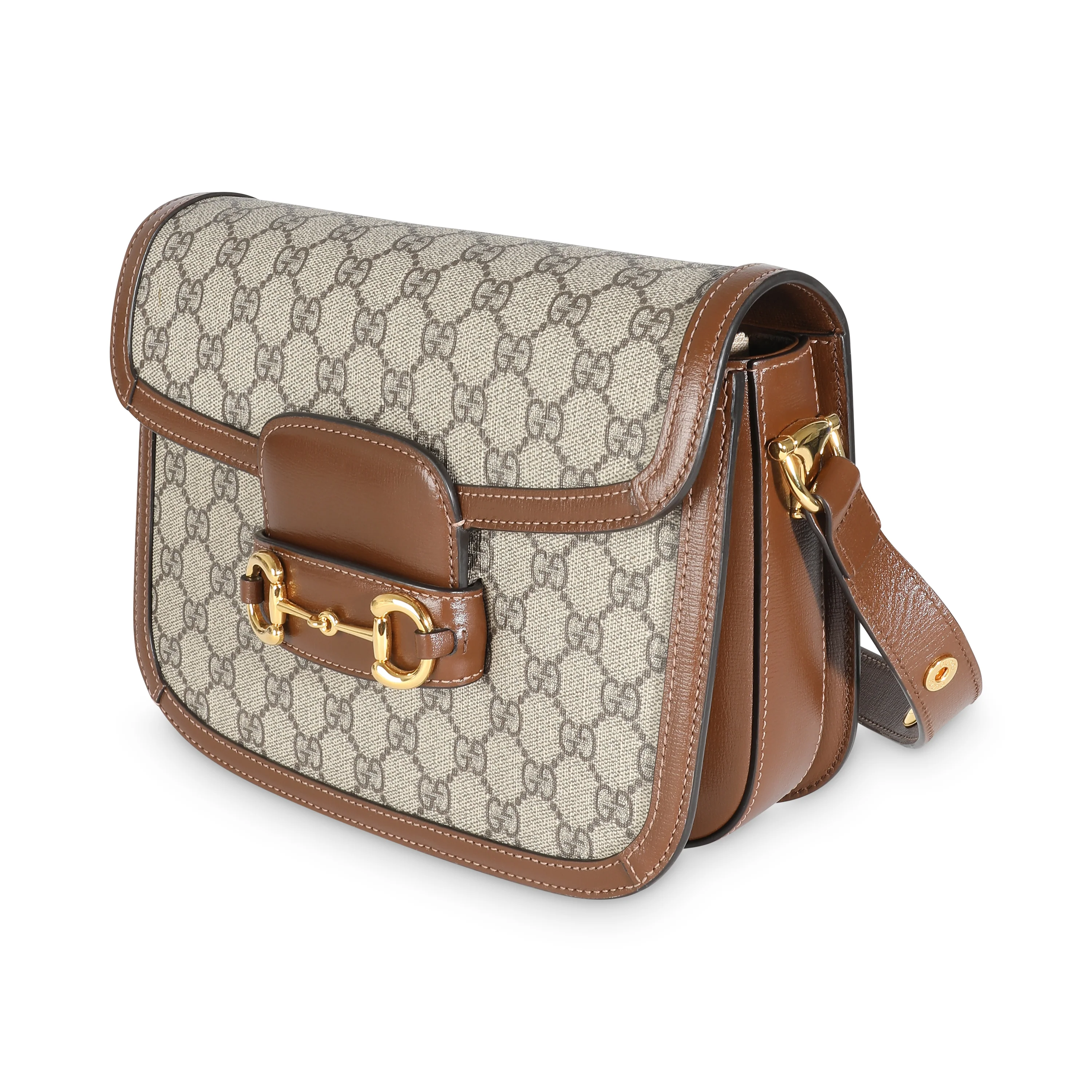 Beige Ebony GG Supreme Canvas 1955 Horsebit Shoulder Bag - Image 2