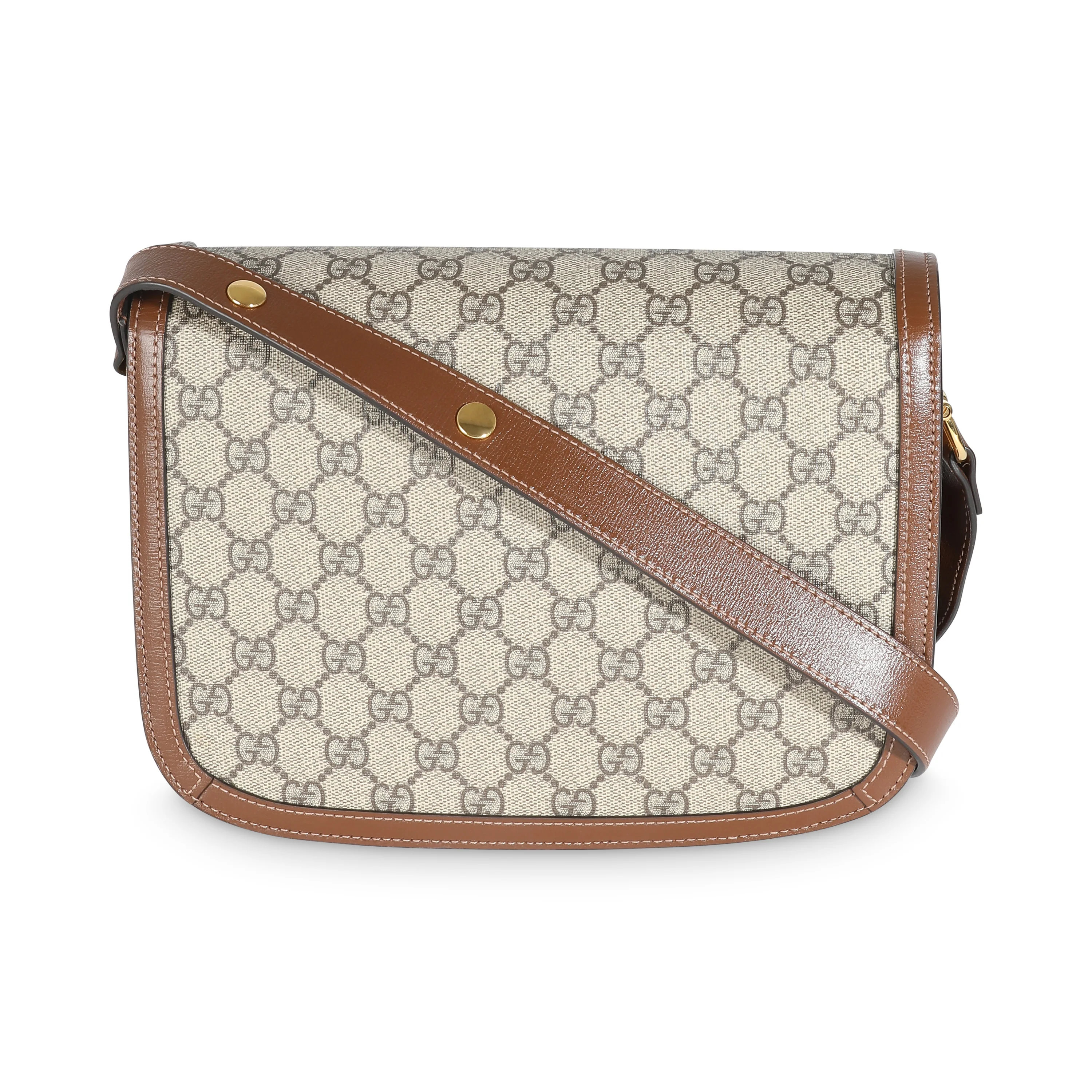 Beige Ebony GG Supreme Canvas 1955 Horsebit Shoulder Bag - Image 4