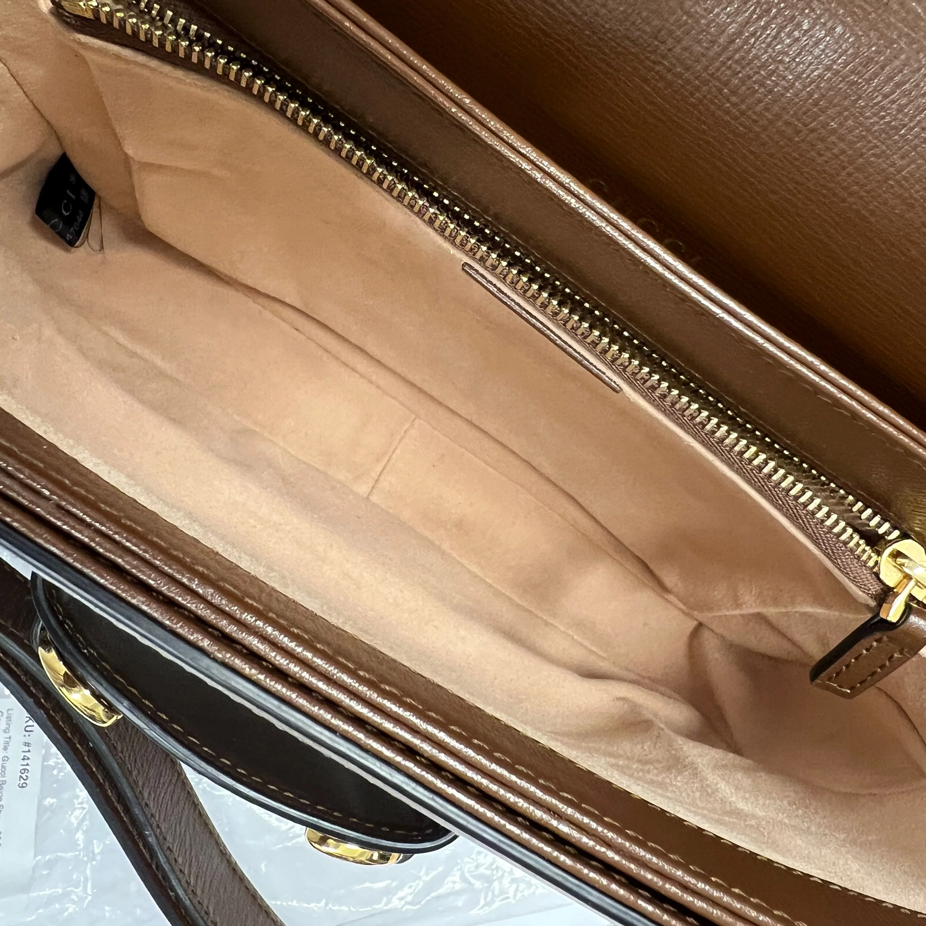 Beige Ebony GG Supreme Canvas 1955 Horsebit Shoulder Bag - Image 9