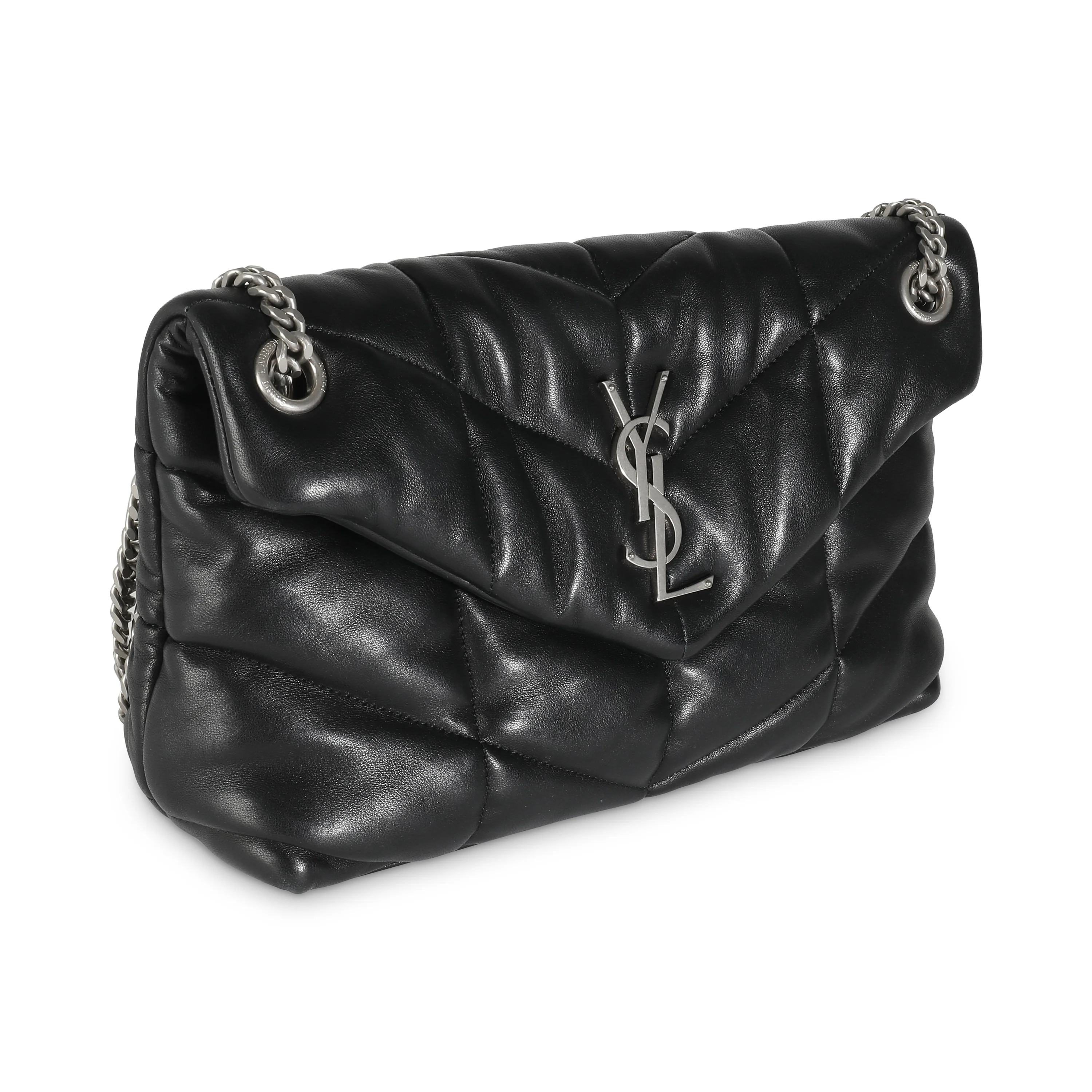 Black Quilted Lambskin Small Loulou Puffer - Image 3
