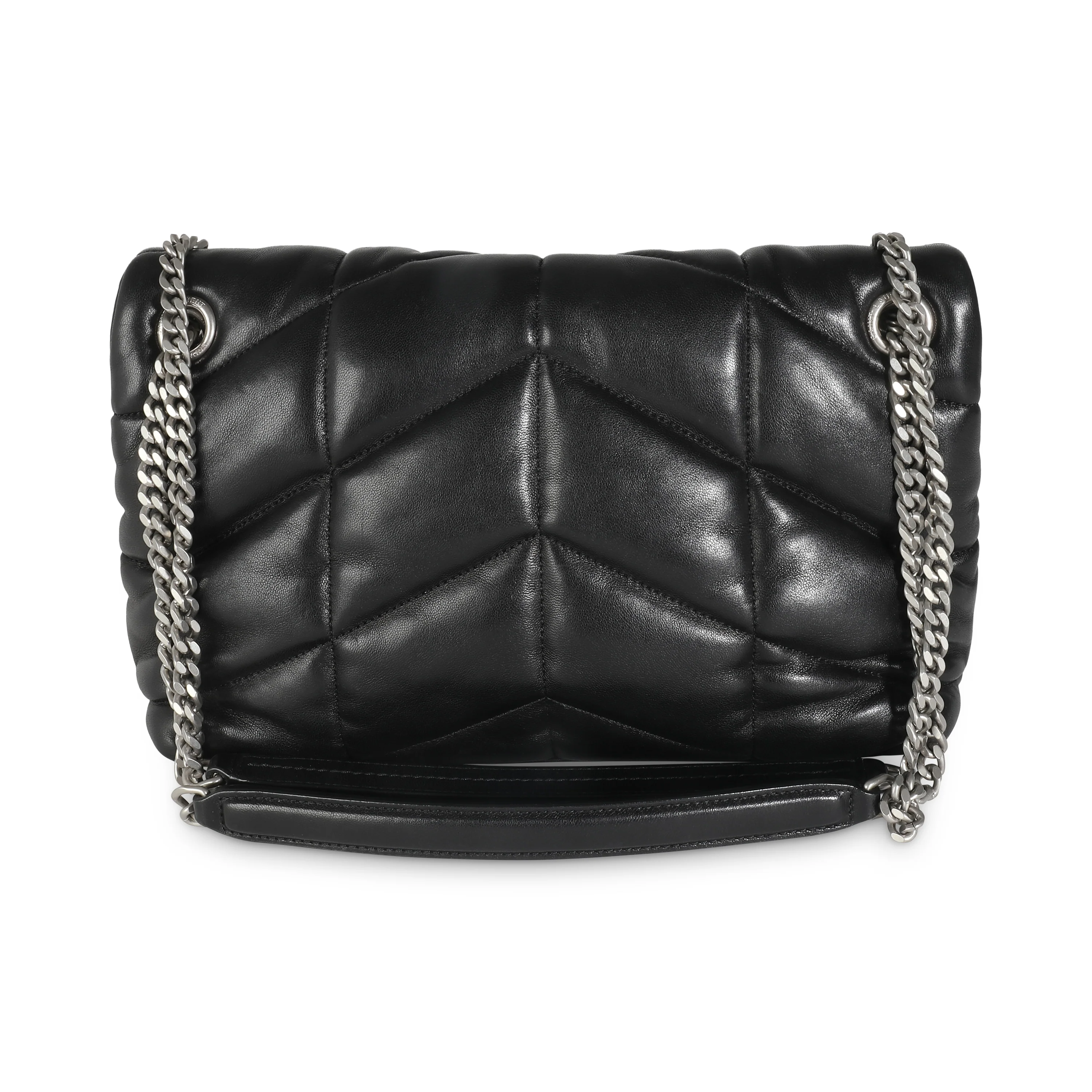 Black Quilted Lambskin Small Loulou Puffer - Image 4