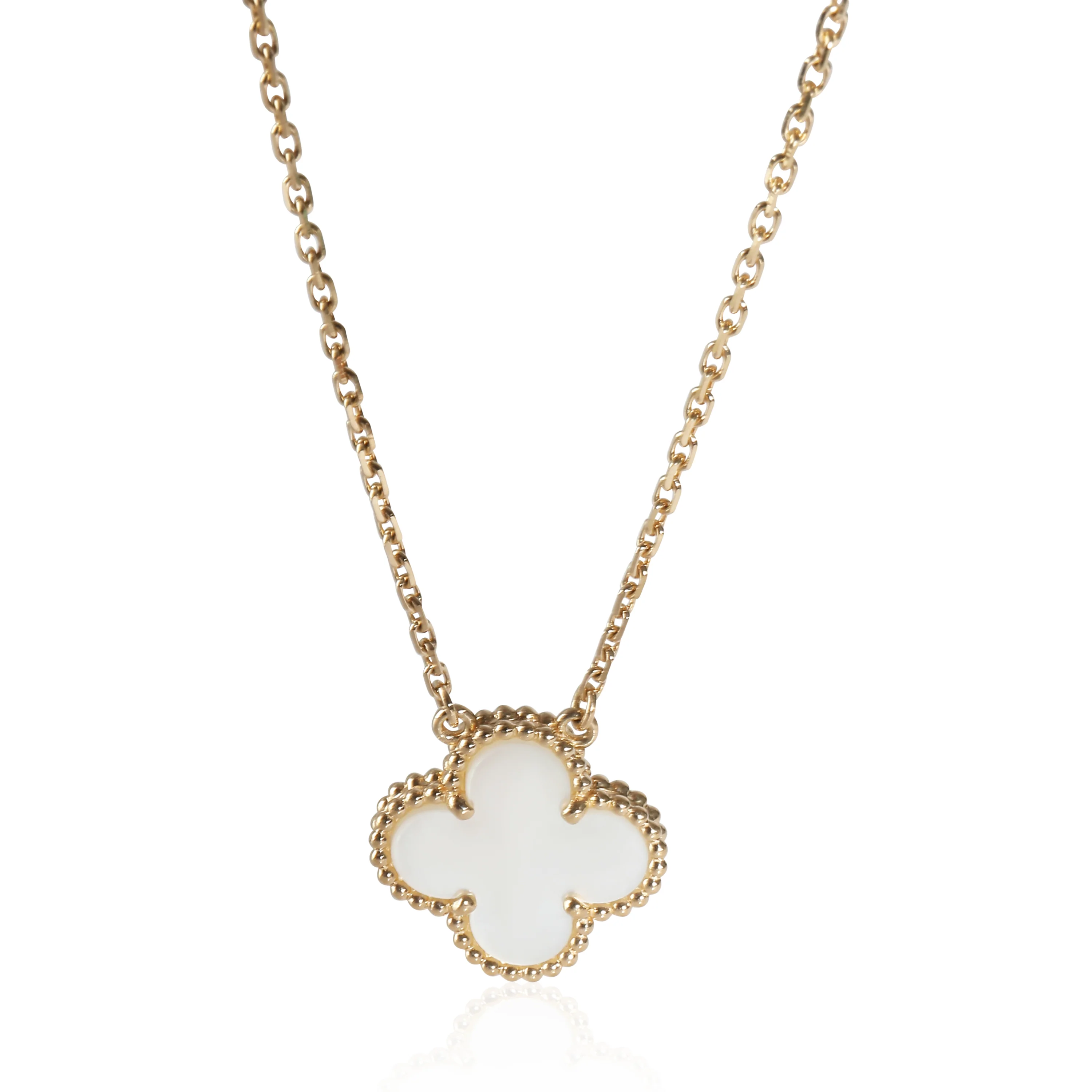 Alhambra Mother Of Pearl Fashion Pendant in 18k Yellow Gold