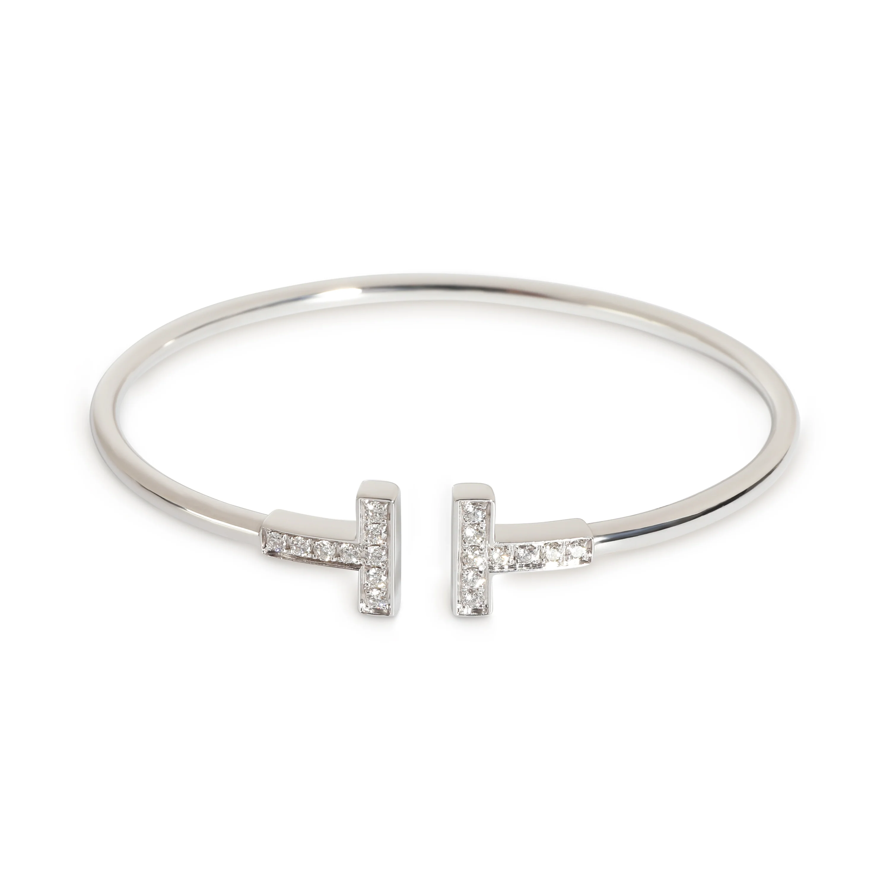 Tiffany T Bracelet in 18k White Gold 0.24 CTW