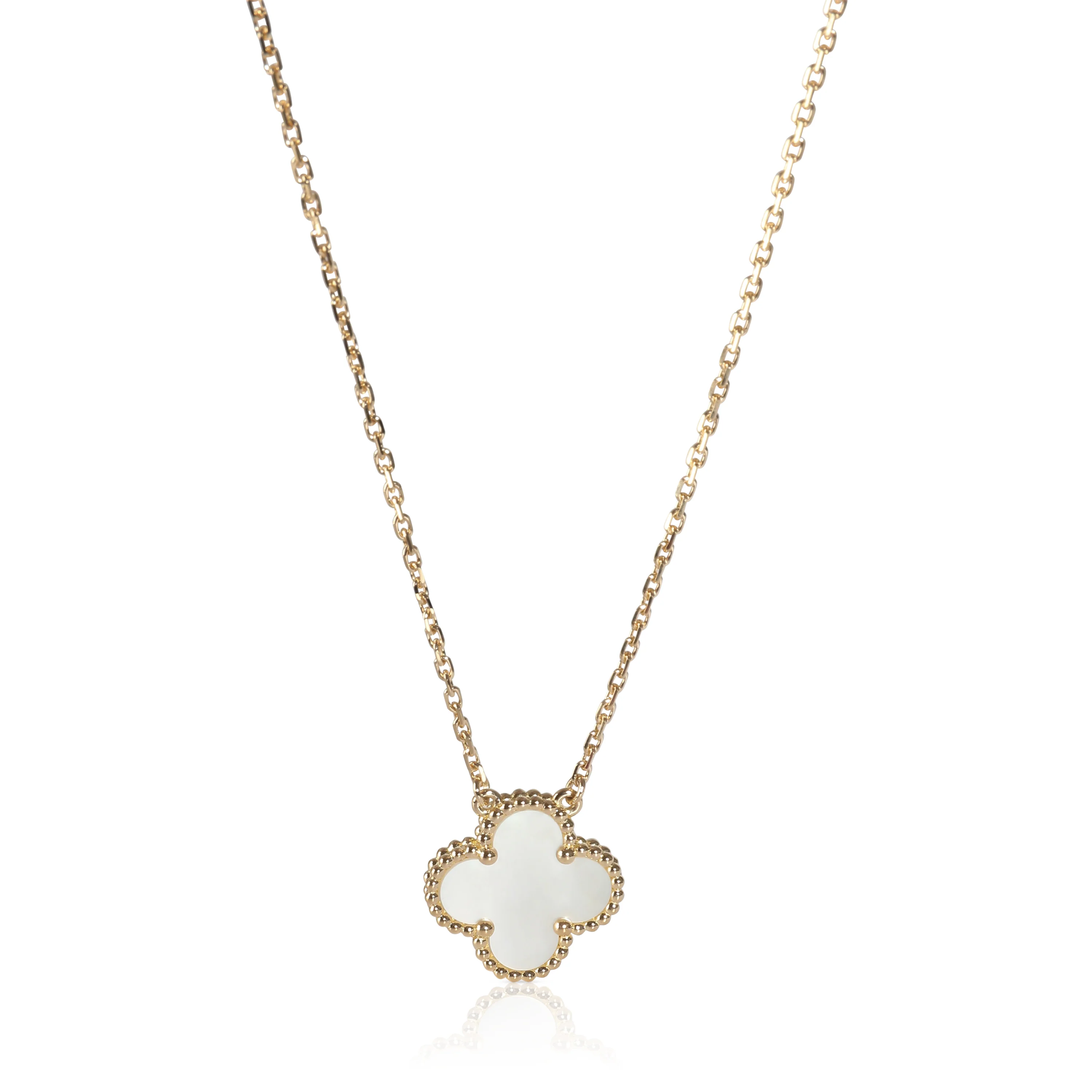 Alhambra Mother Of Pearl Fashion Pendant in 18k Yellow Gold