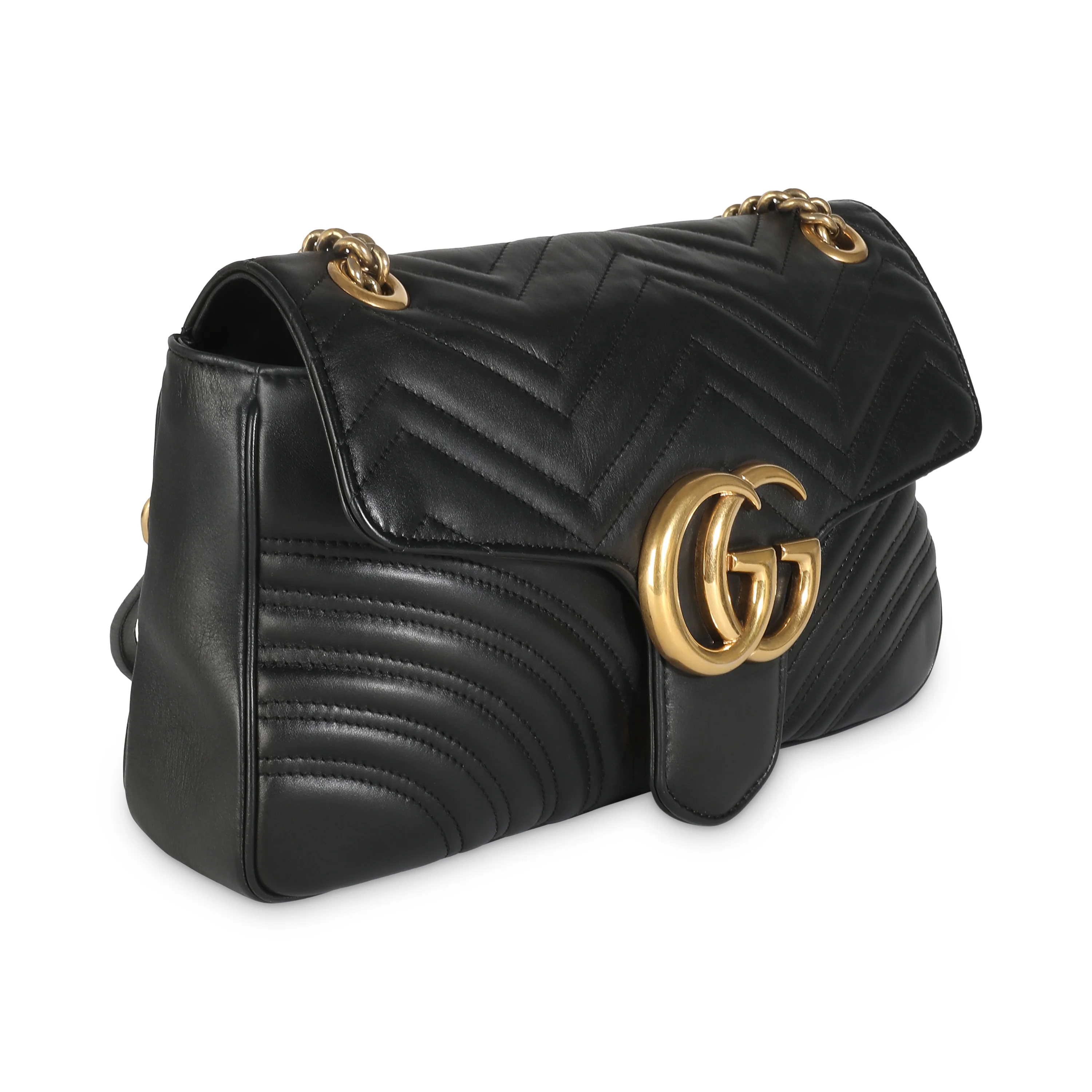 Black Matelasse Calfskin Medium GG Marmont Bag - Image 3