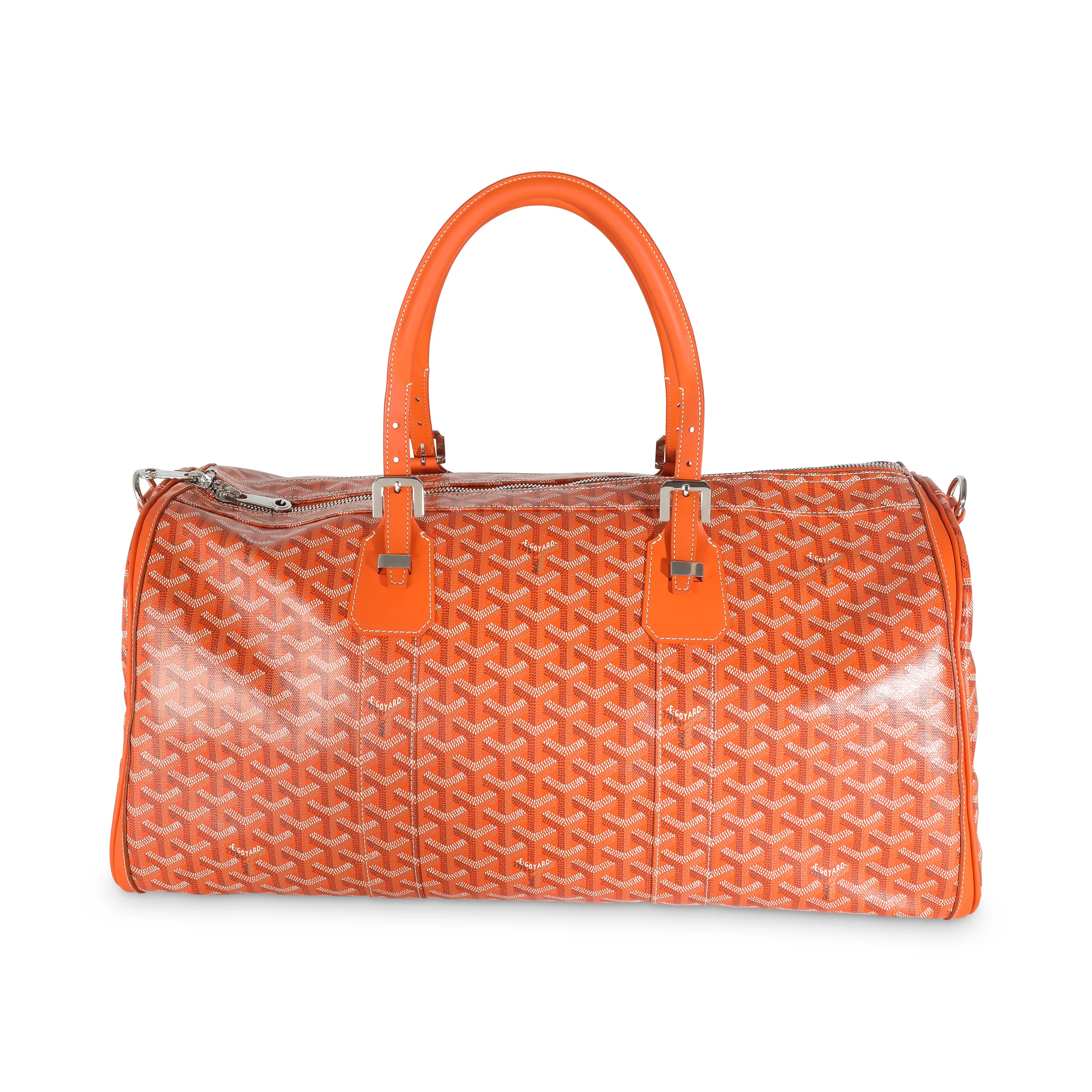 Orange Goyardine Canvas Boston 50 - Image 4