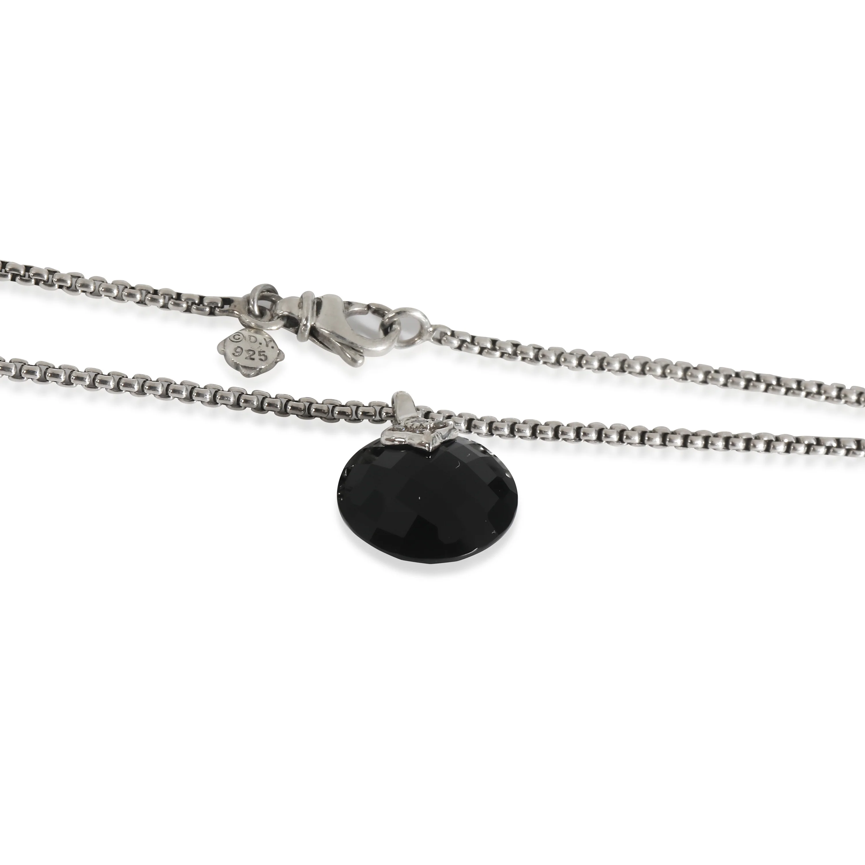 Capri Onyx Fashion Necklace in Sterling Silver 0.05 CTW - Image 3