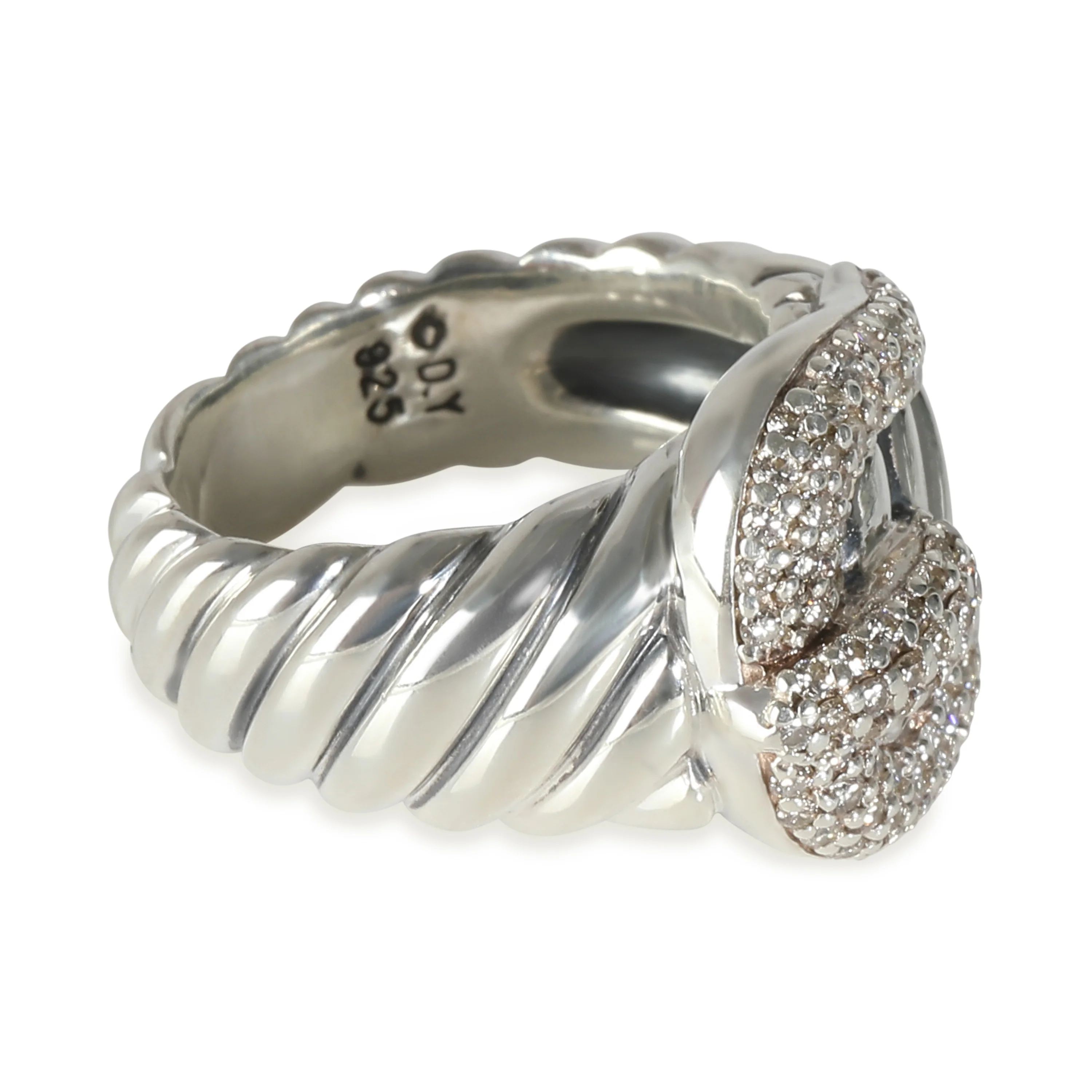 Buckle Collection Buckle Ring in Sterling Silver 0.6 CTW - Image 3