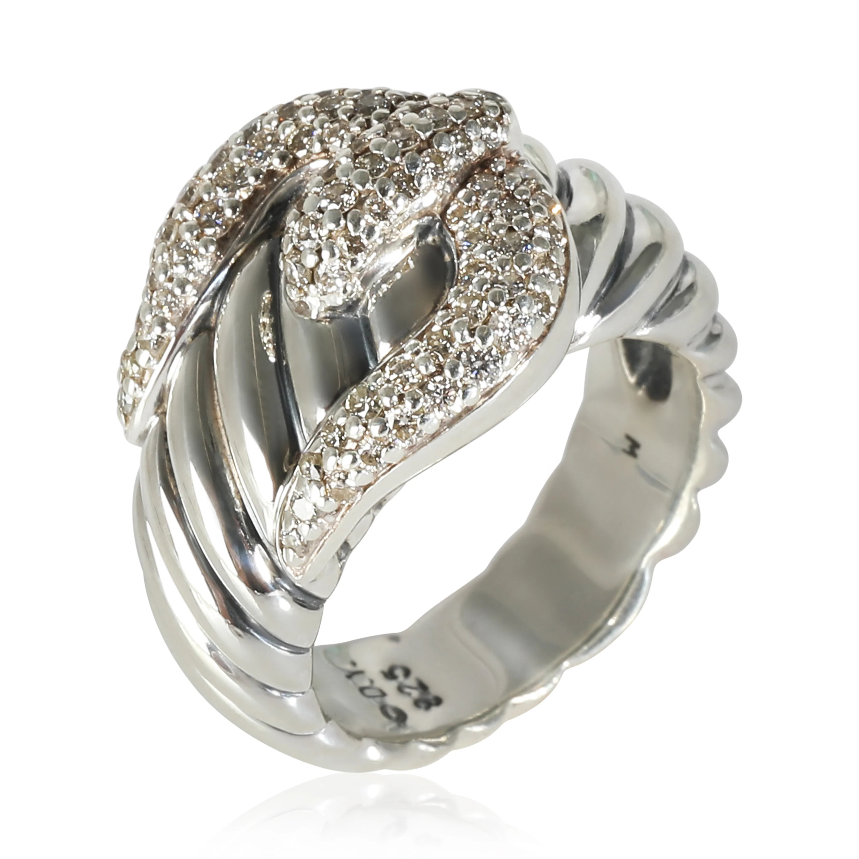 Buckle Collection Buckle Ring in Sterling Silver 0.6 CTW - Image 4