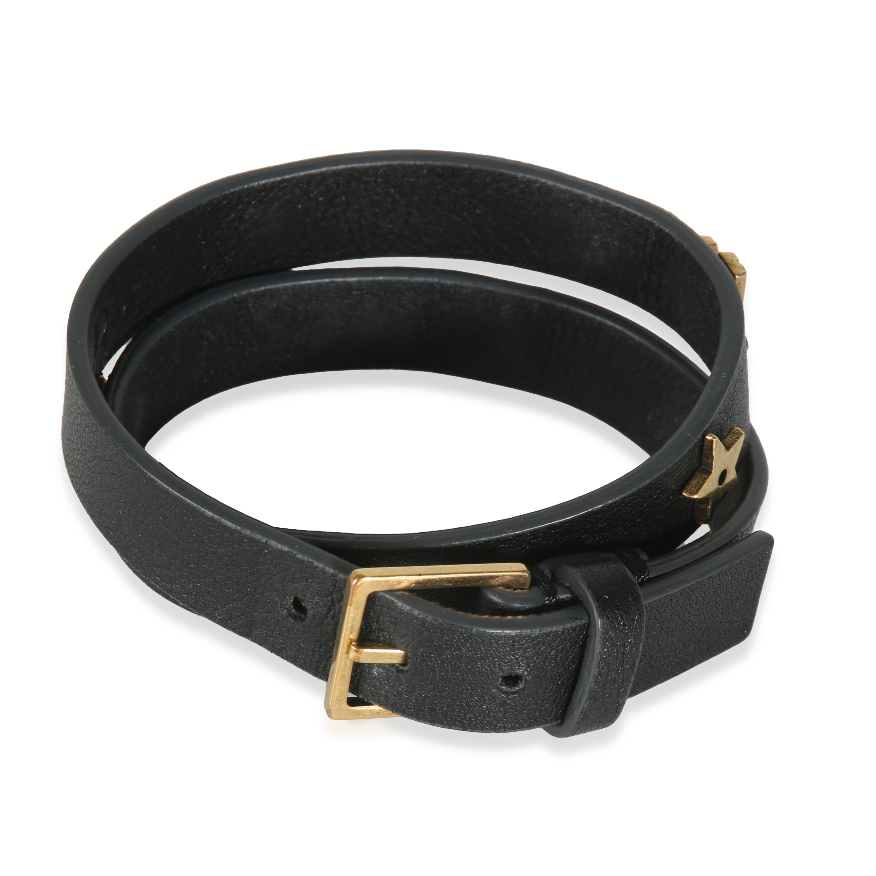 Leather JAdior Double Wrap Bracelet Gold Plated - Image 3