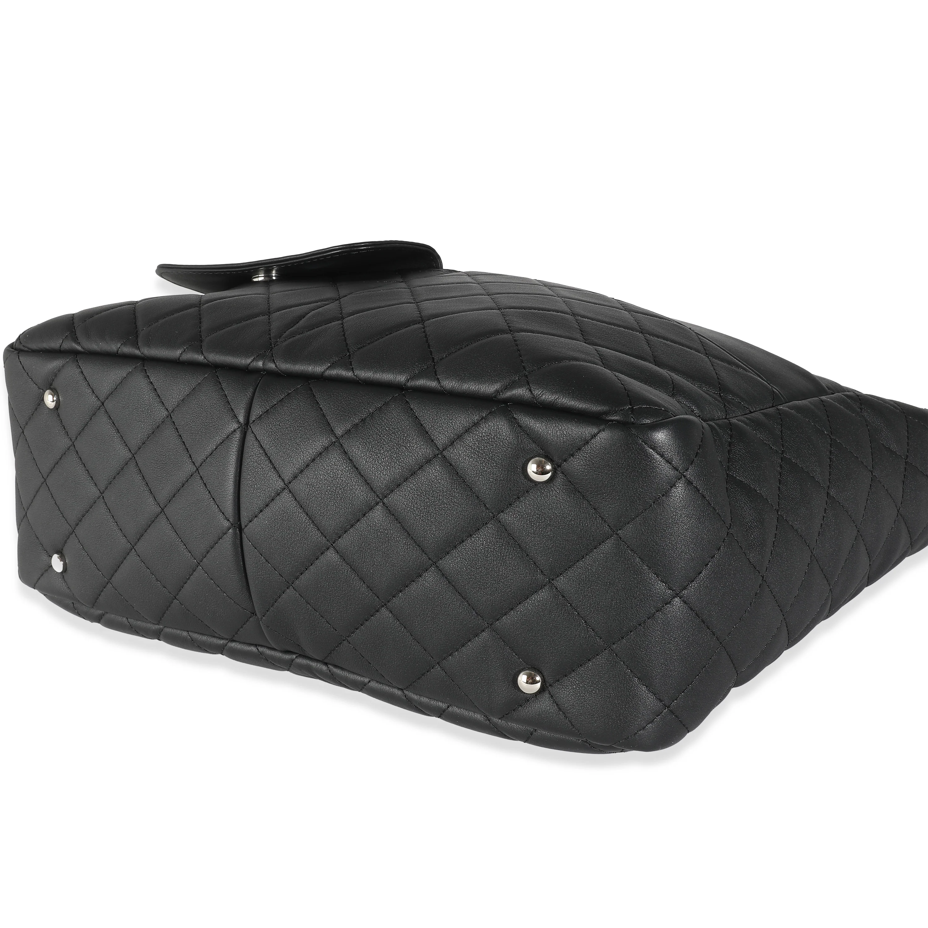 20C Black Quilted Lambskin Ultra Pocket Tote - Image 7