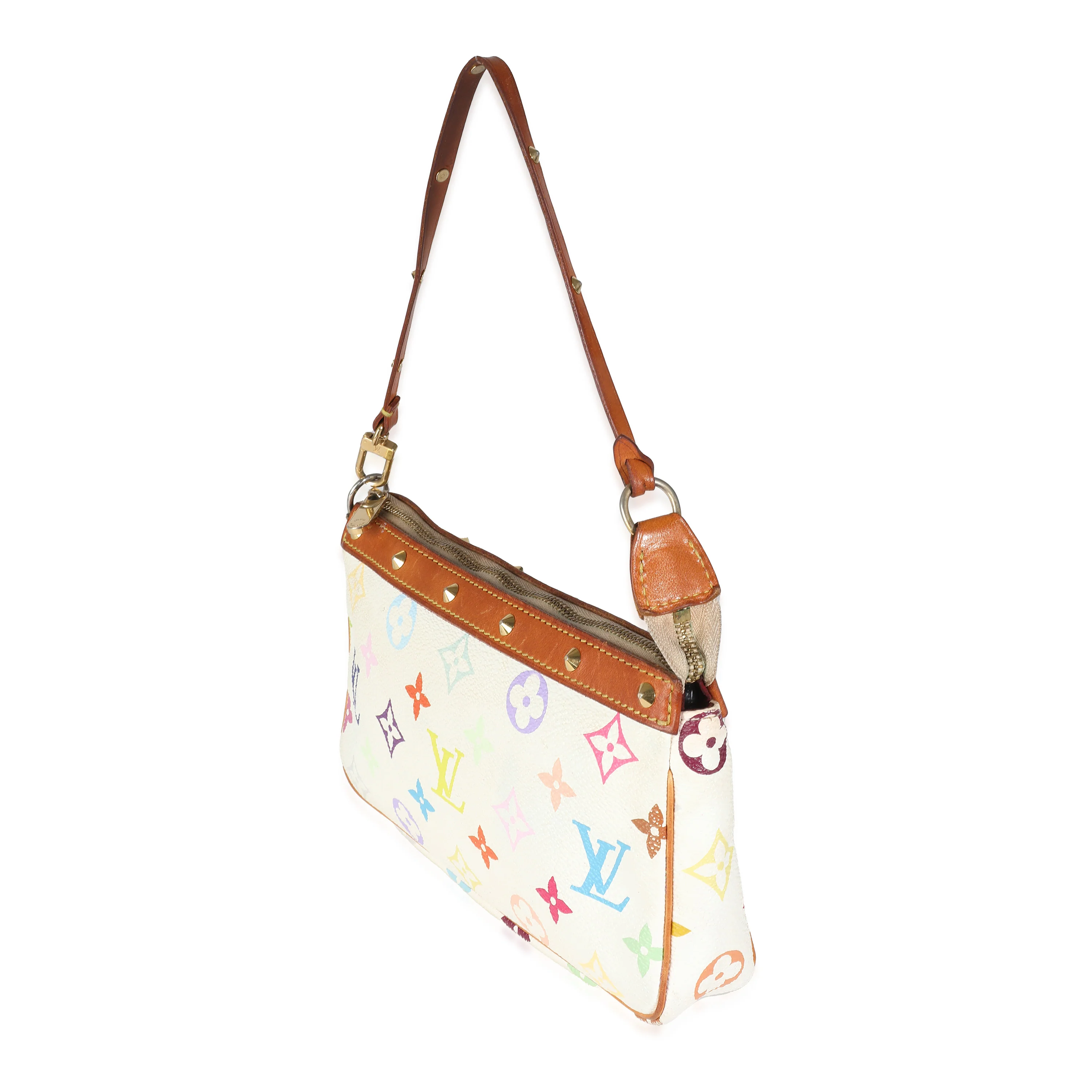 White Monogram Multicolor Canvas Pochette Accessories - Image 2