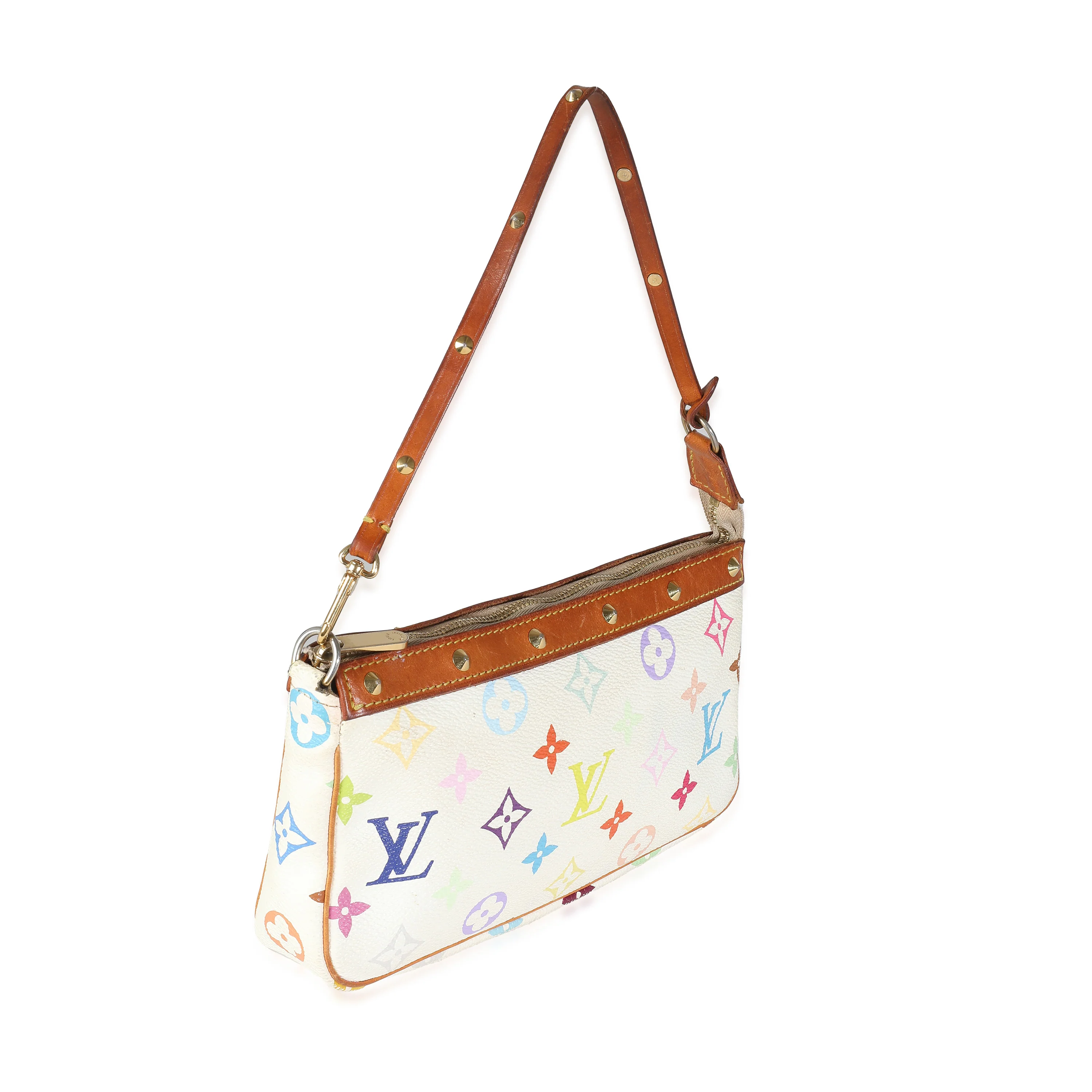 White Monogram Multicolor Canvas Pochette Accessories - Image 3