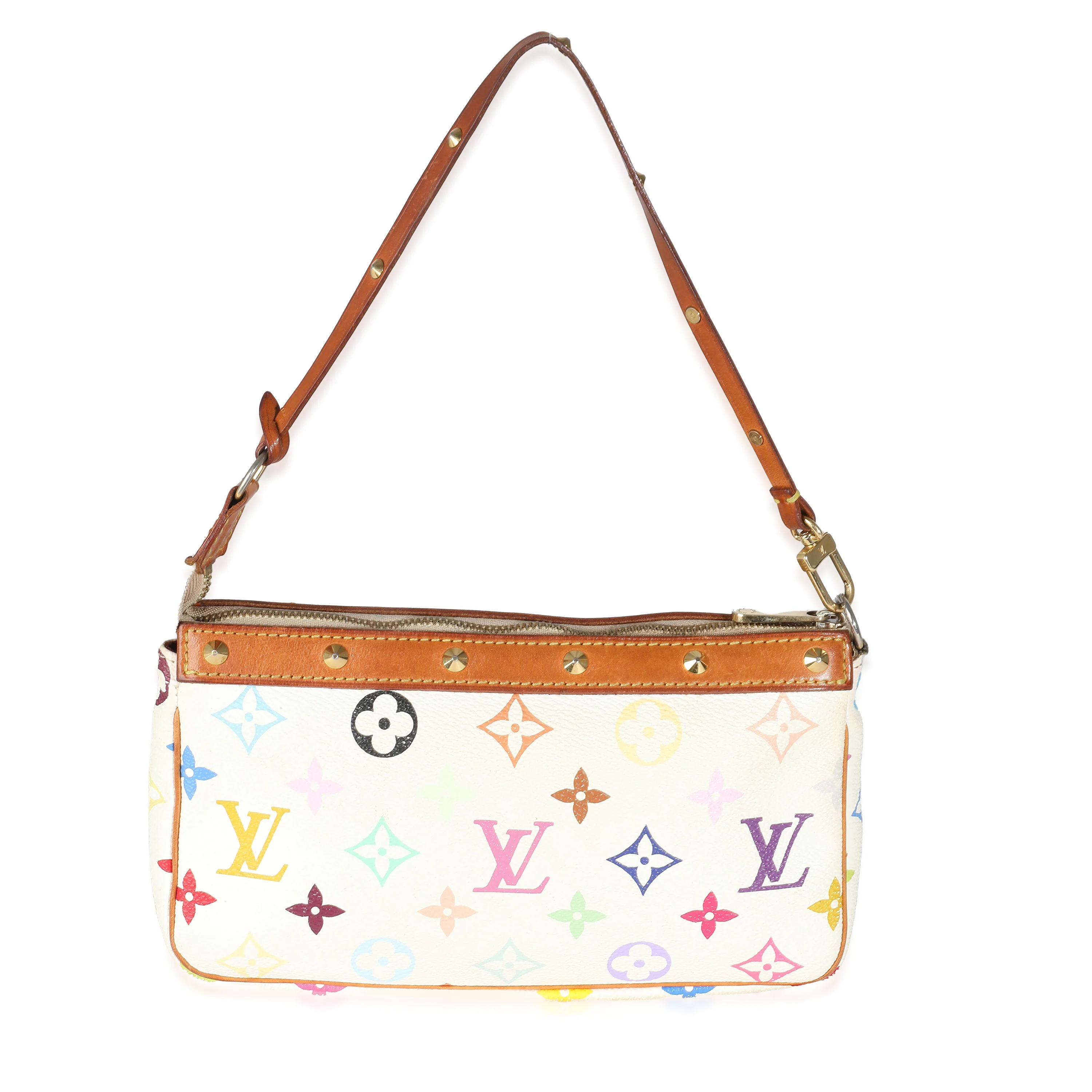 White Monogram Multicolor Canvas Pochette Accessories - Image 4