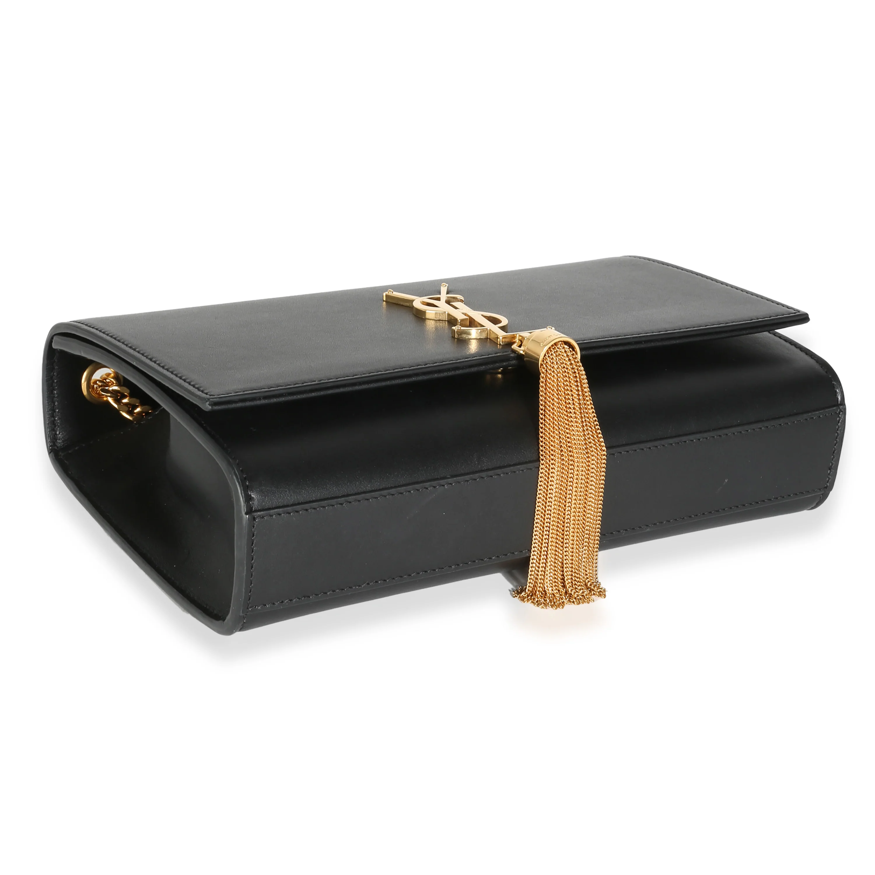 Black Smooth Calfskin Medium Kate Tassel Chain - Image 5