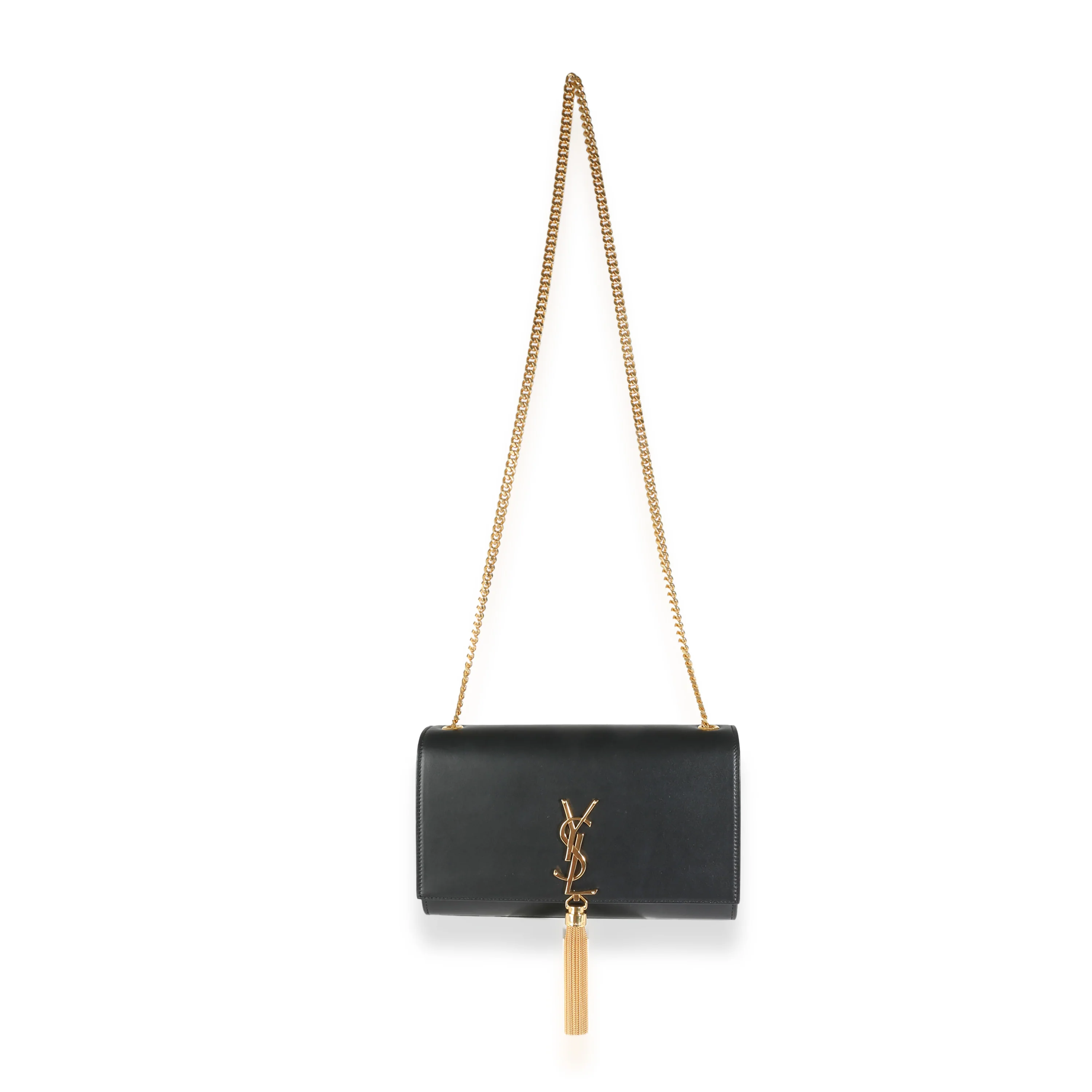 Black Smooth Calfskin Medium Kate Tassel Chain - Image 7