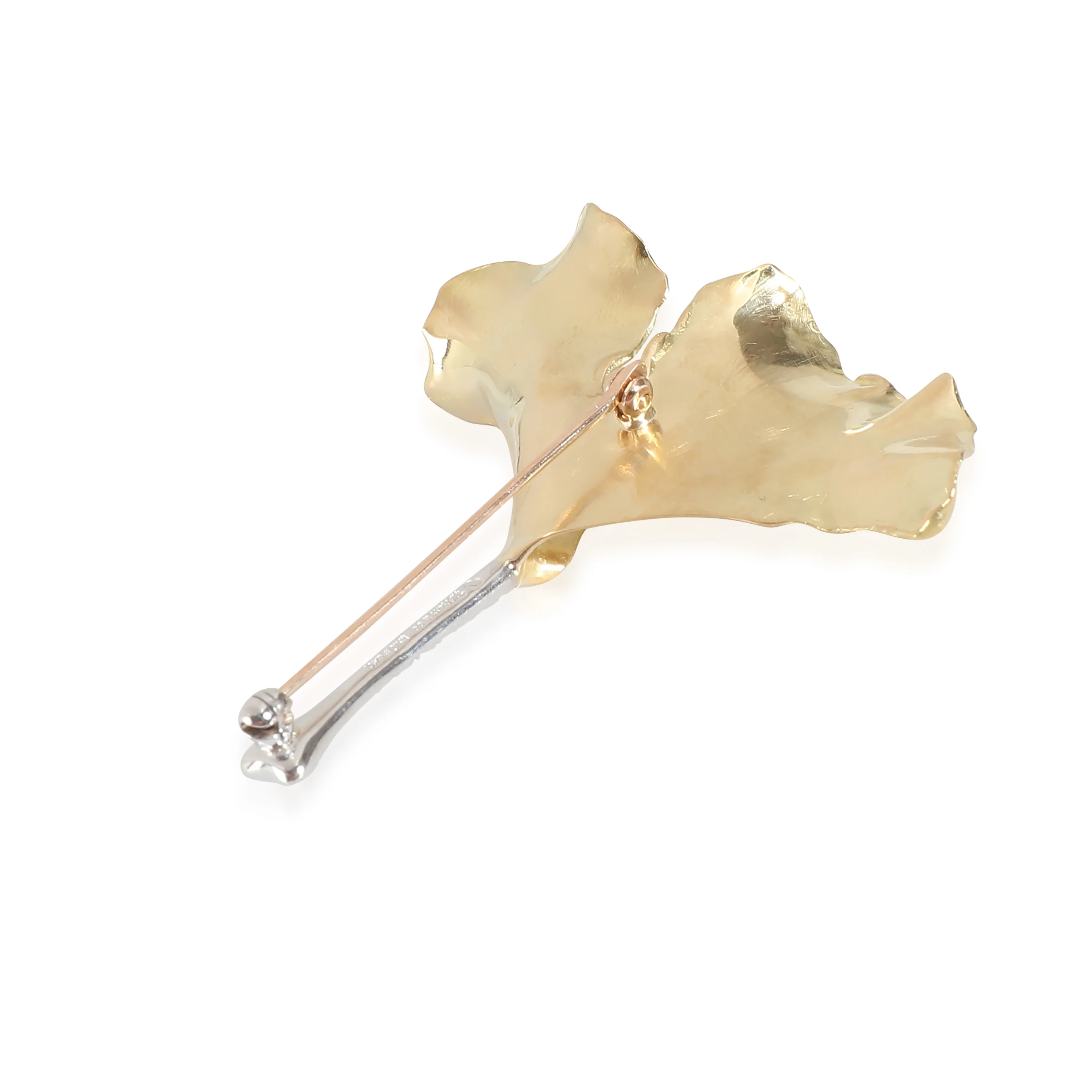 Vintage Diamond Brooch in 18k Yellow Gold/Platinum 0.25 CTW - Image 2