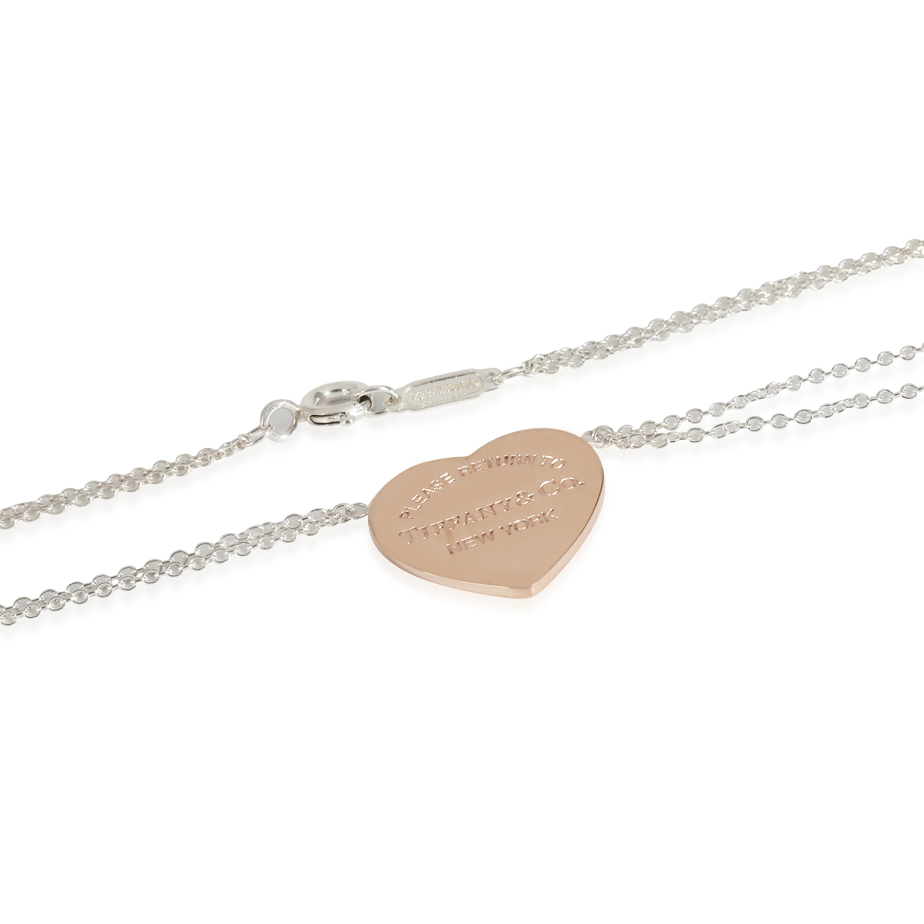 Return To Tiffany Pendant On Double Chain Sterling Silver & Rubedo - Image 3