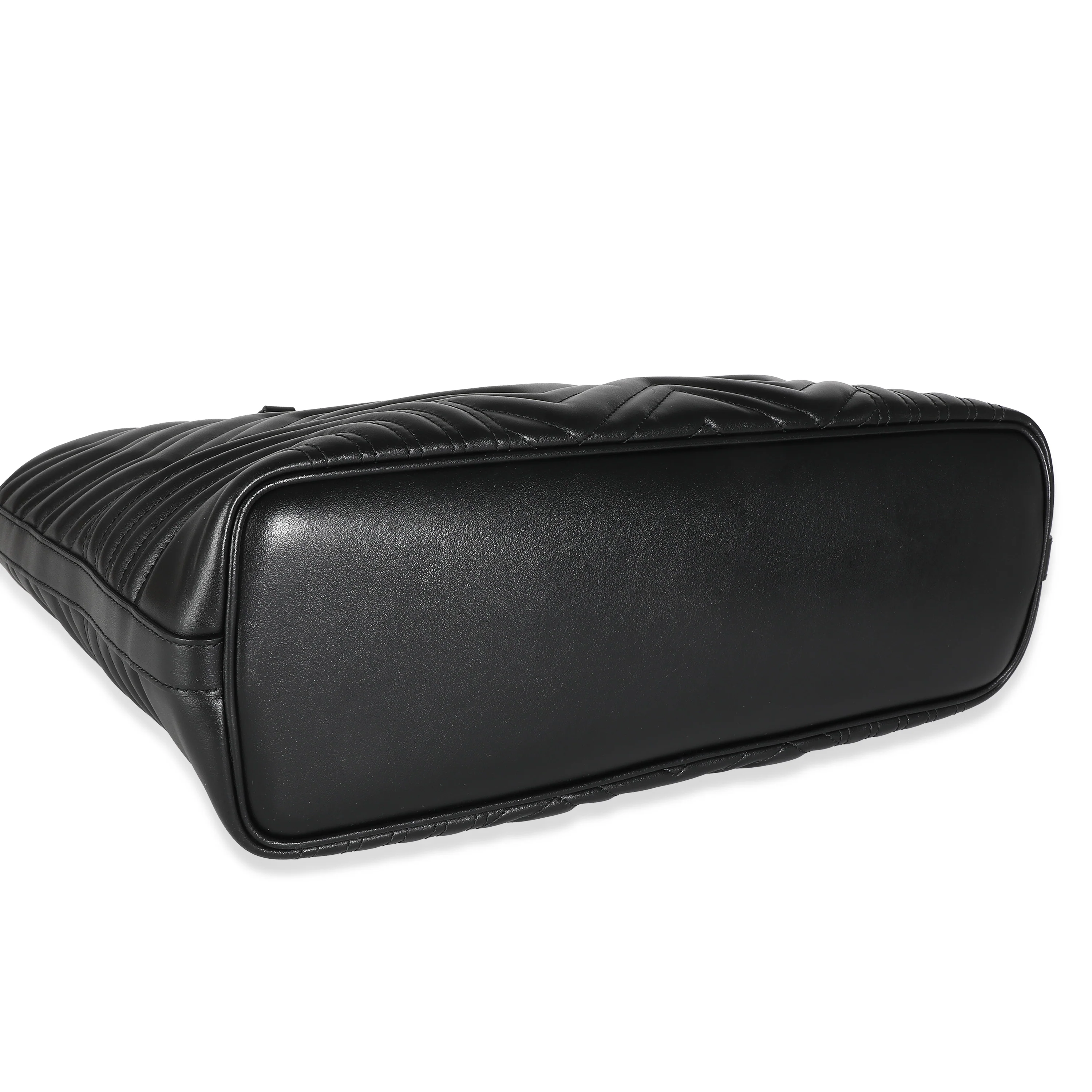 Black Matelasse Chevron Calfskin GG Marmont Large Tote Bag - Image 6