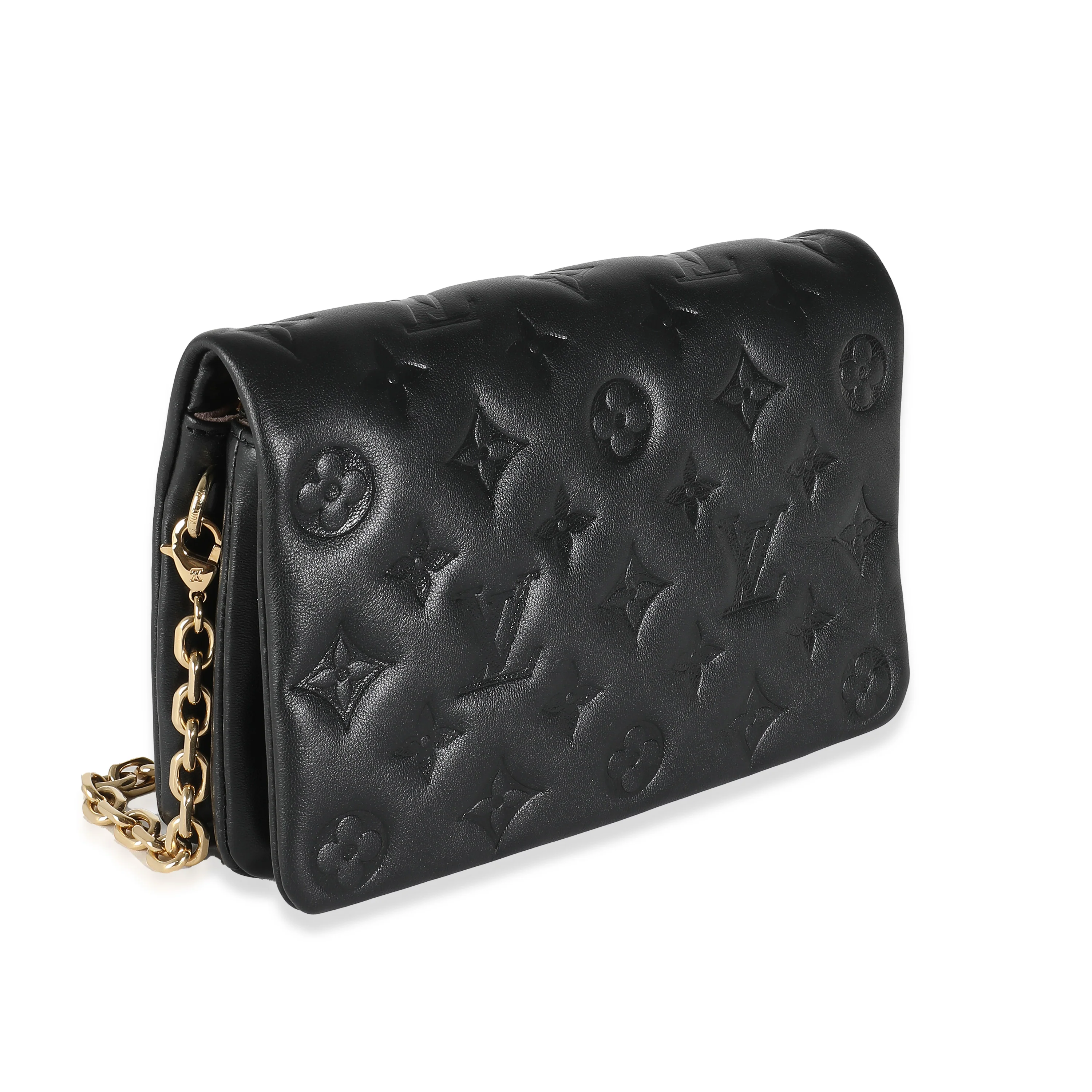Black Monogram Embossed Puffy Lambskin Pochette Coussin - Image 3