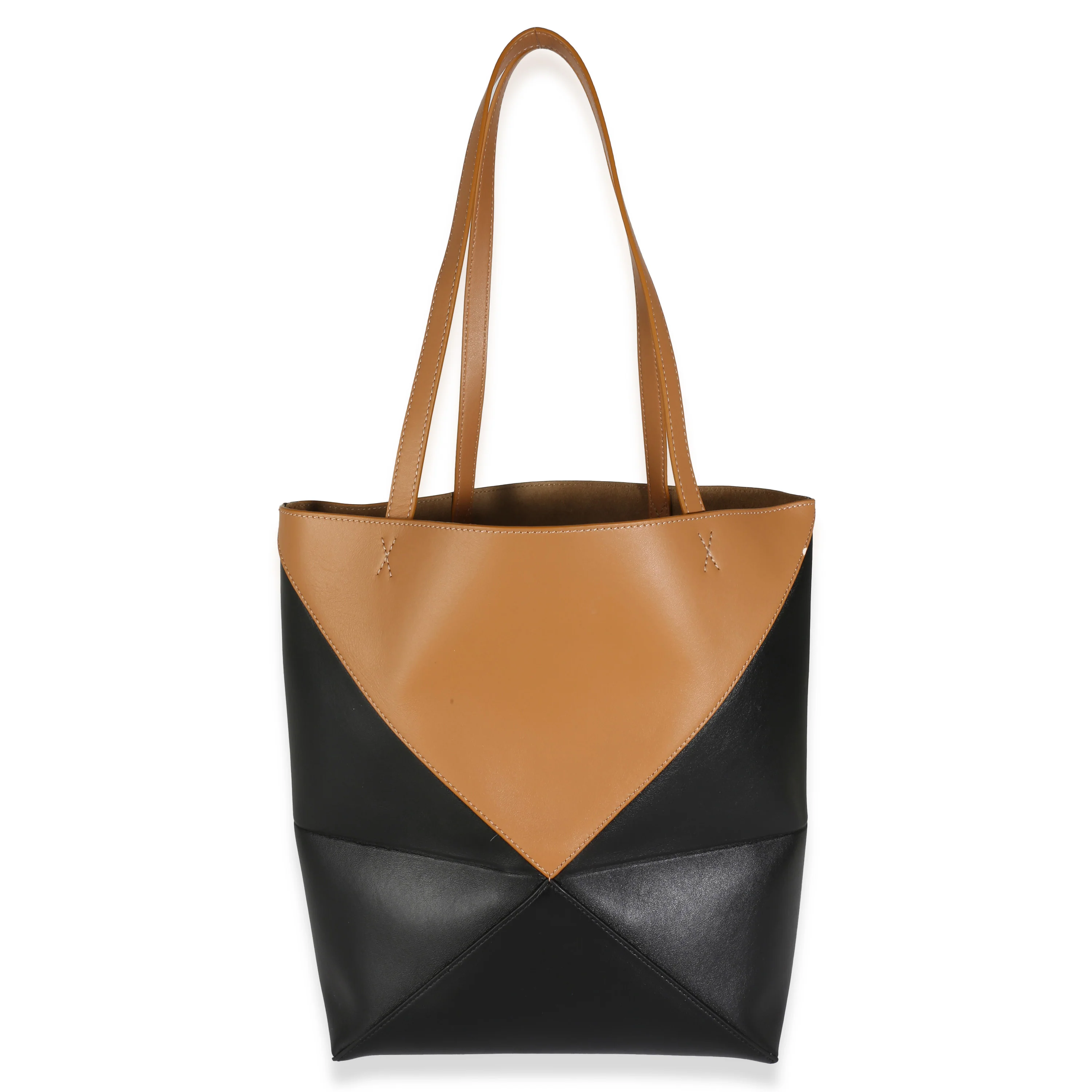 Warm Desert Black Calfskin Medium Puzzle Fold Tote - Image 4