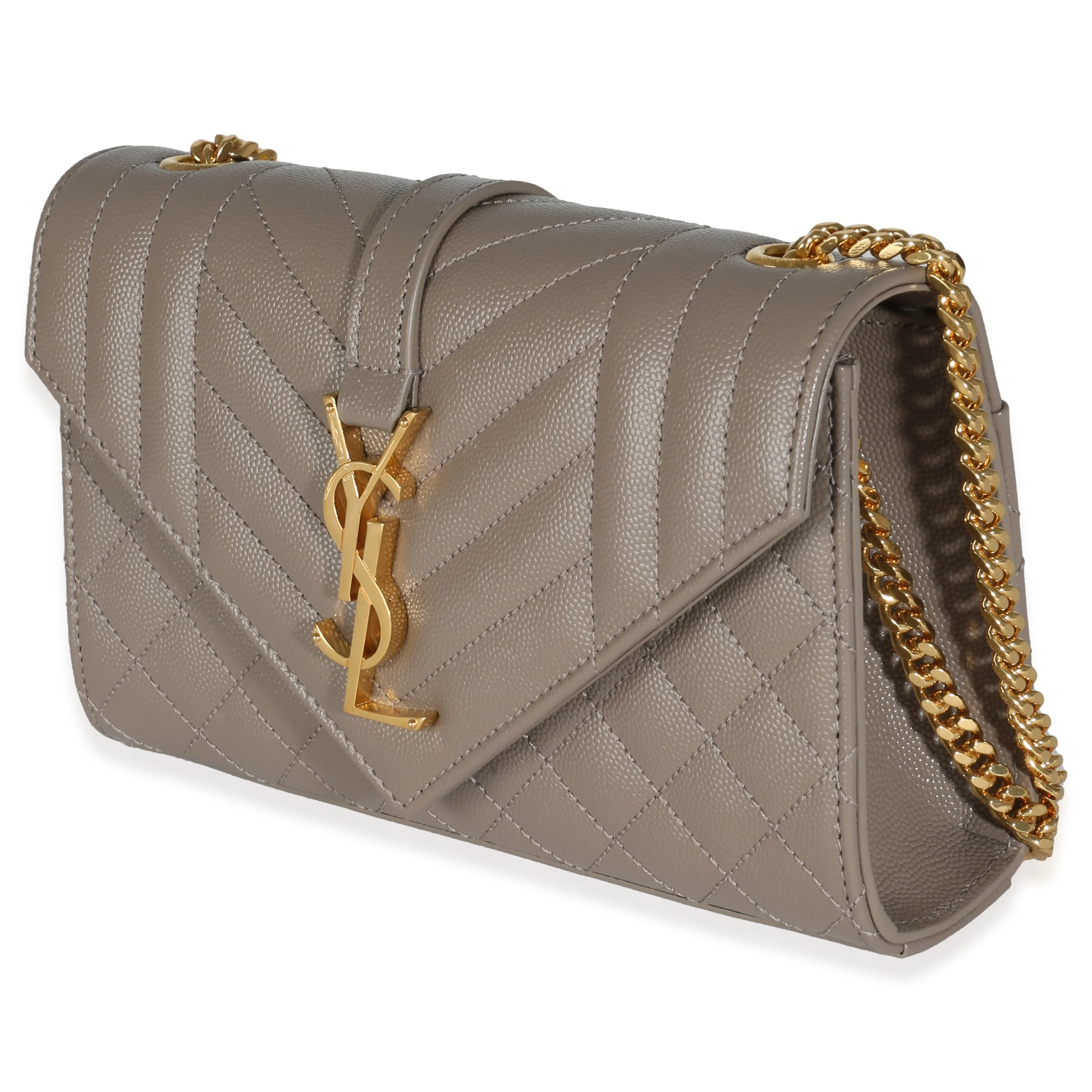 Taupe Grain De Poudre Triquilt Small Monogram Satchel - Image 2