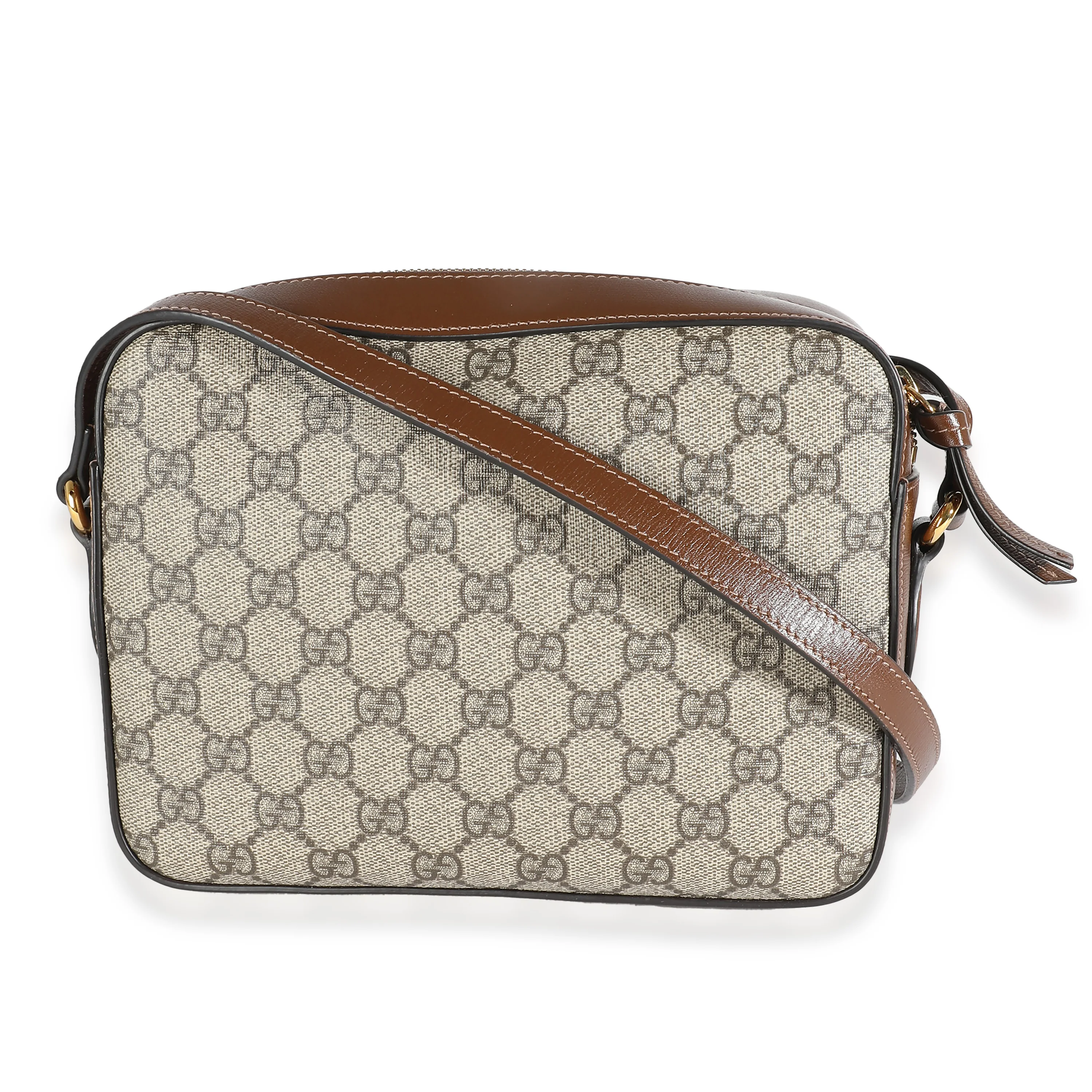 Brown GG Supreme Canvas Small 1955 Horsebit Shoulder Bag - Image 4