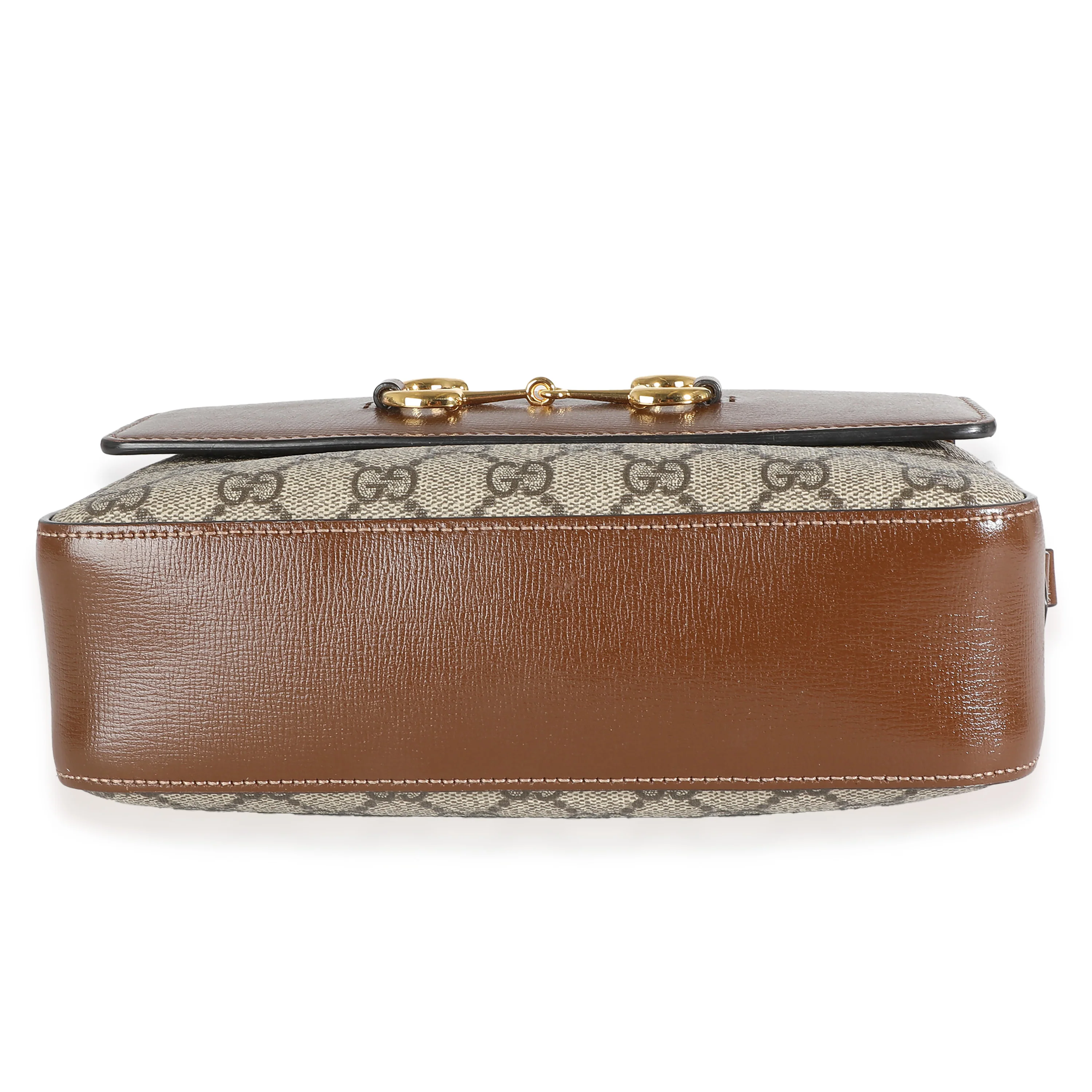 Brown GG Supreme Canvas Small 1955 Horsebit Shoulder Bag - Image 5