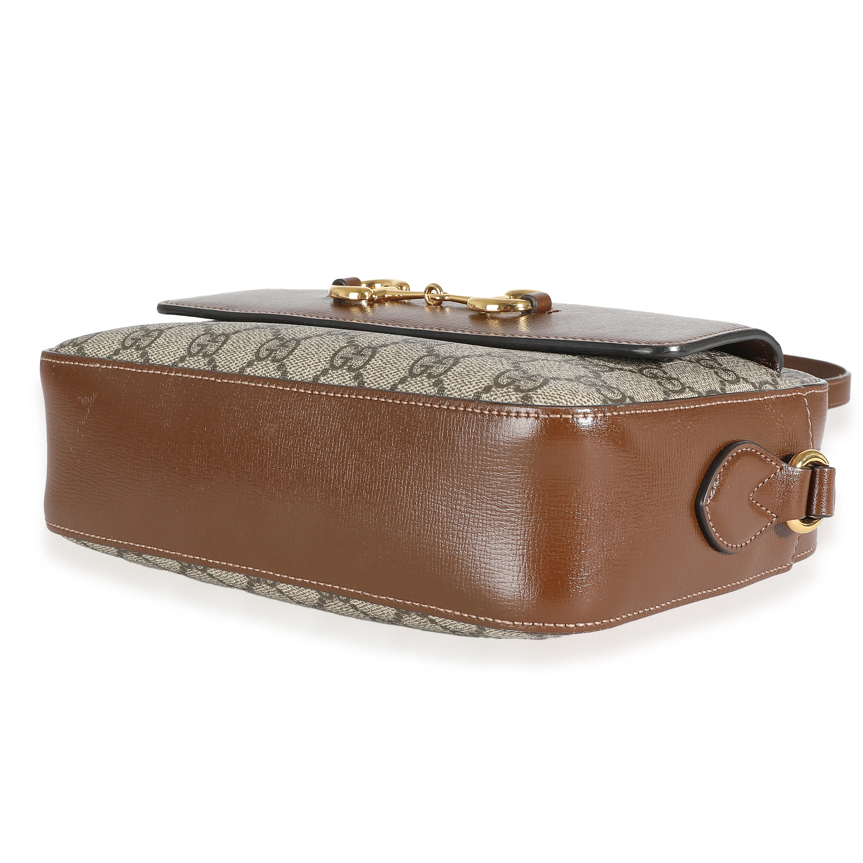 Brown GG Supreme Canvas Small 1955 Horsebit Shoulder Bag - Image 7