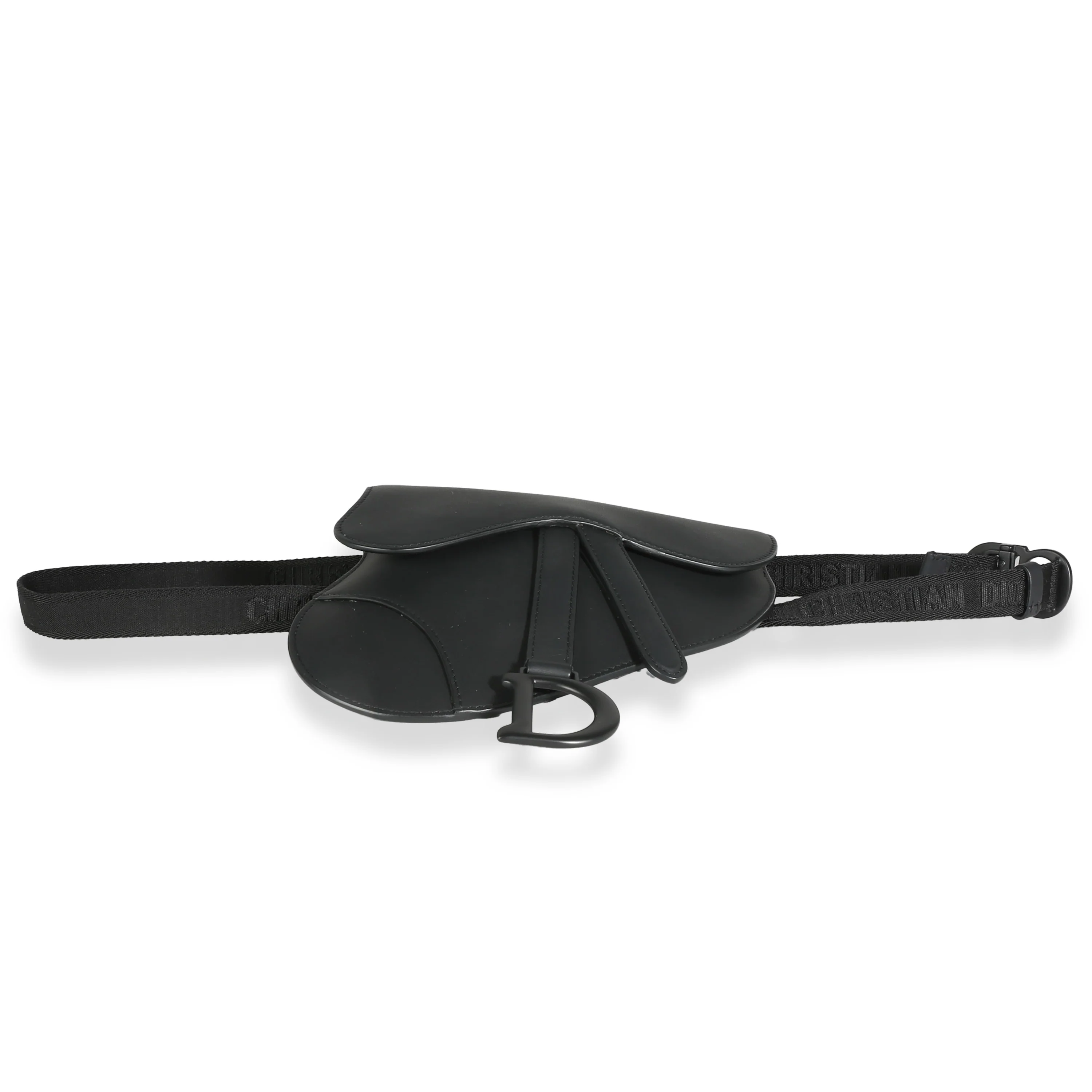 Black Ultramatte Calfskin Saddle Belt Pouch - Image 4