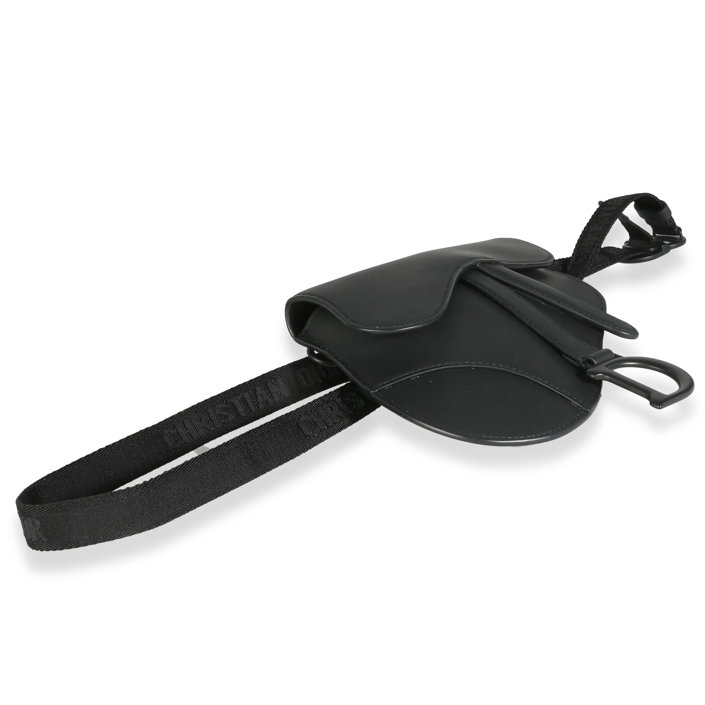 Black Ultramatte Calfskin Saddle Belt Pouch - Image 6