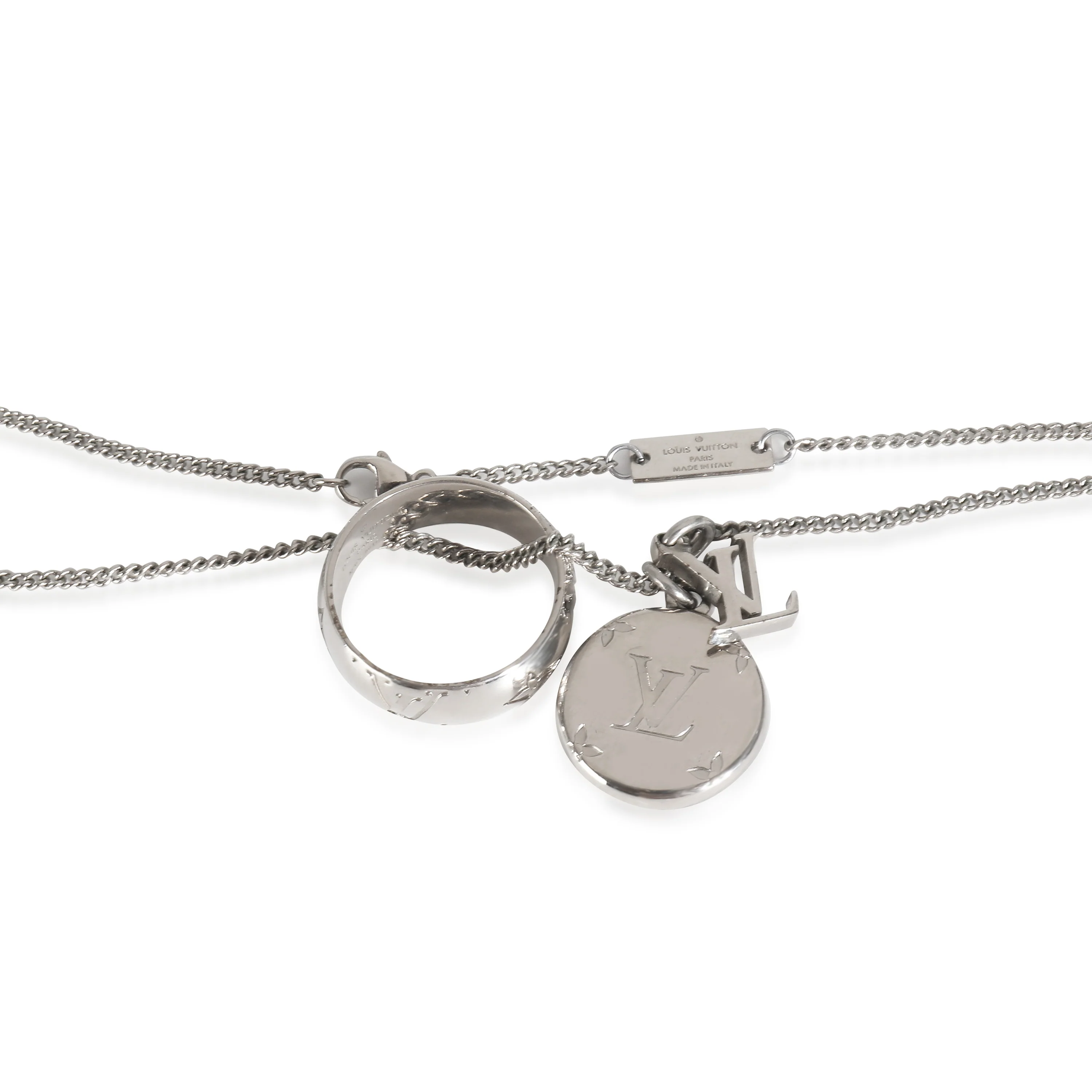 Monogram Charms Silver Tone Necklace - Image 3