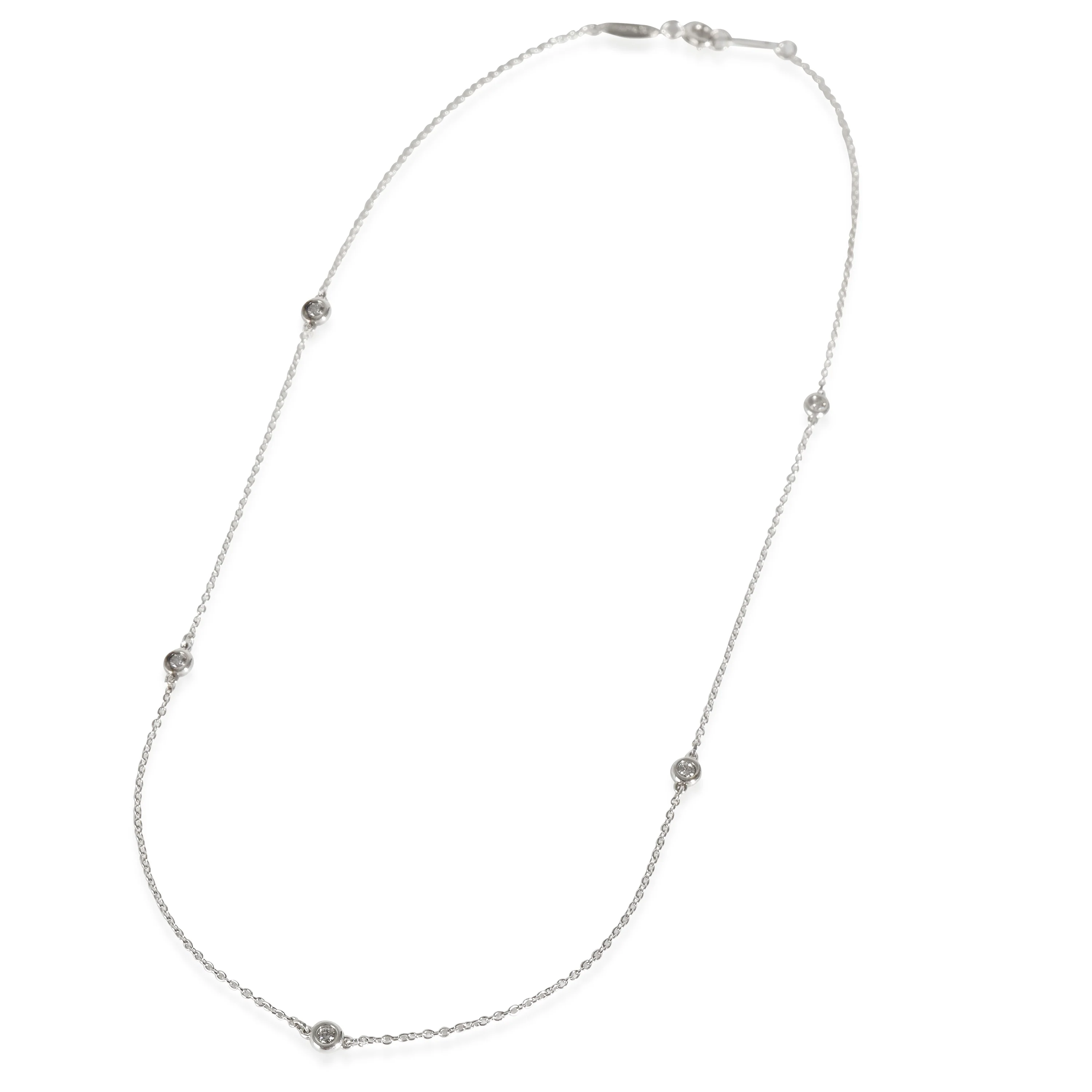 Elsa Peretti Diamond Necklace in Sterling Silver 0.15 CTW - Image 2